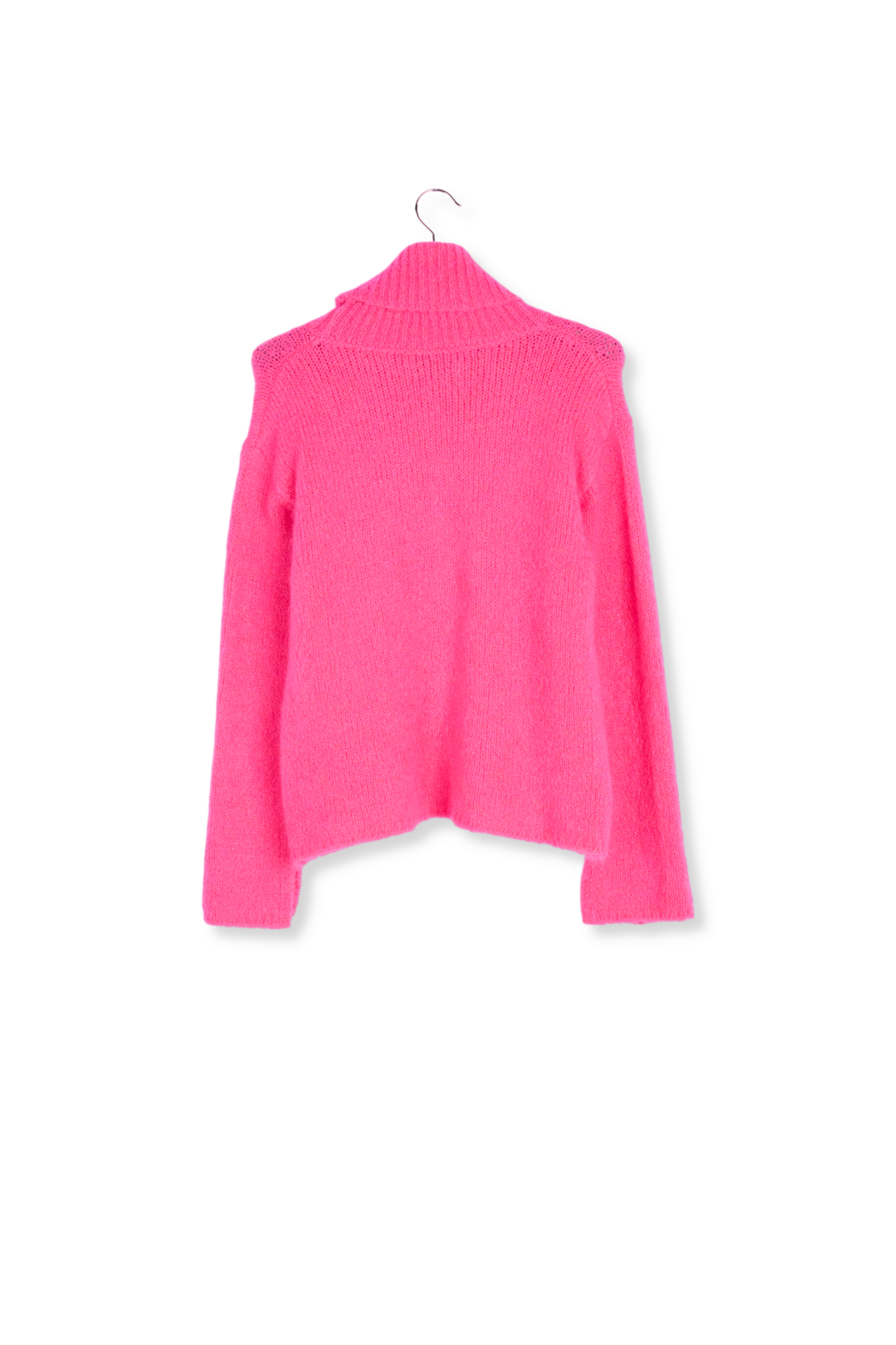 Pull à col roulé en mohair mélangé rose néon RE—SSENTIEL seconde main photo 2