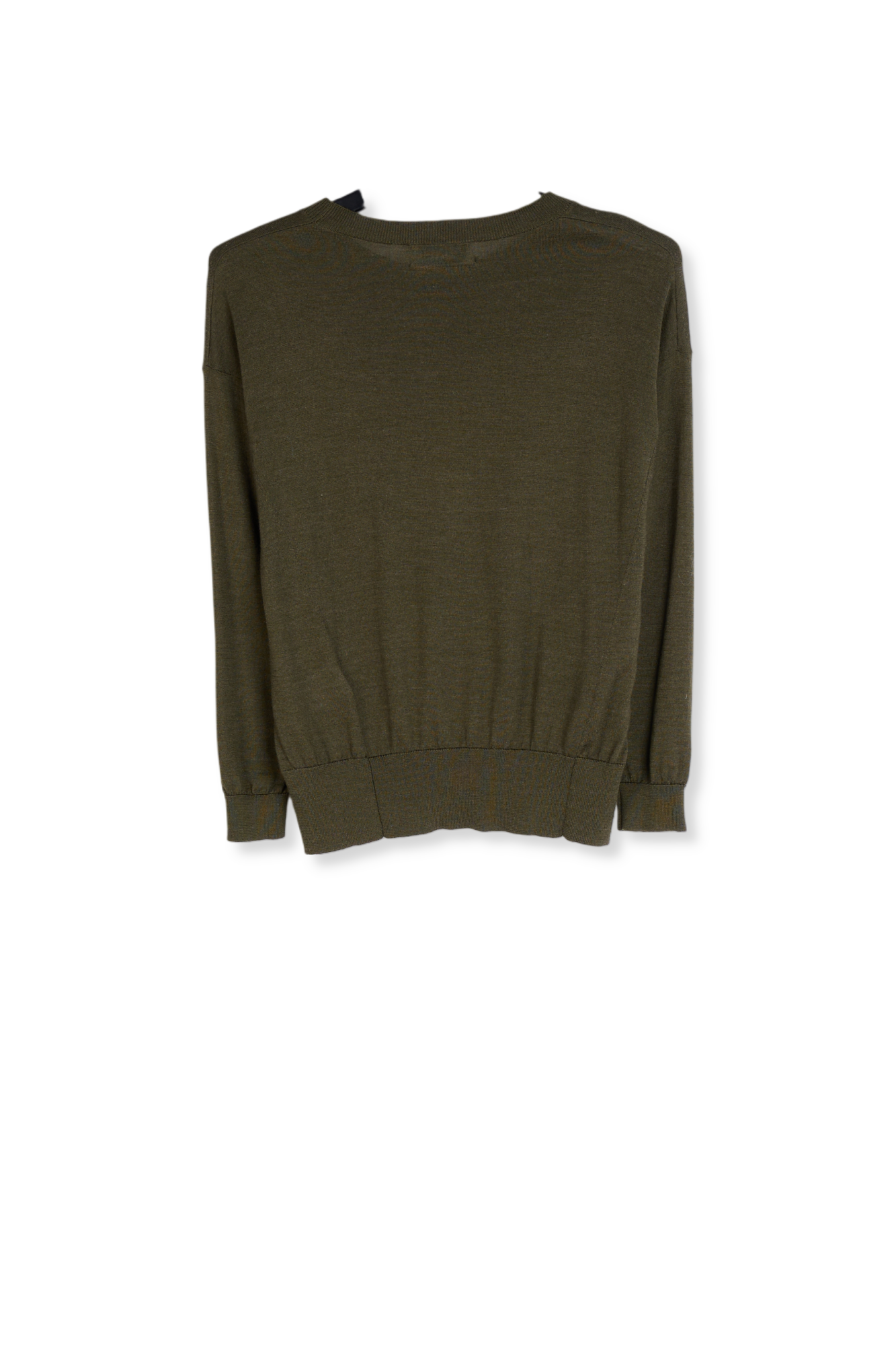 Pull en soie et laine mélangée vert kaki à broderie « fury » RE—SSENTIEL seconde main photo 2