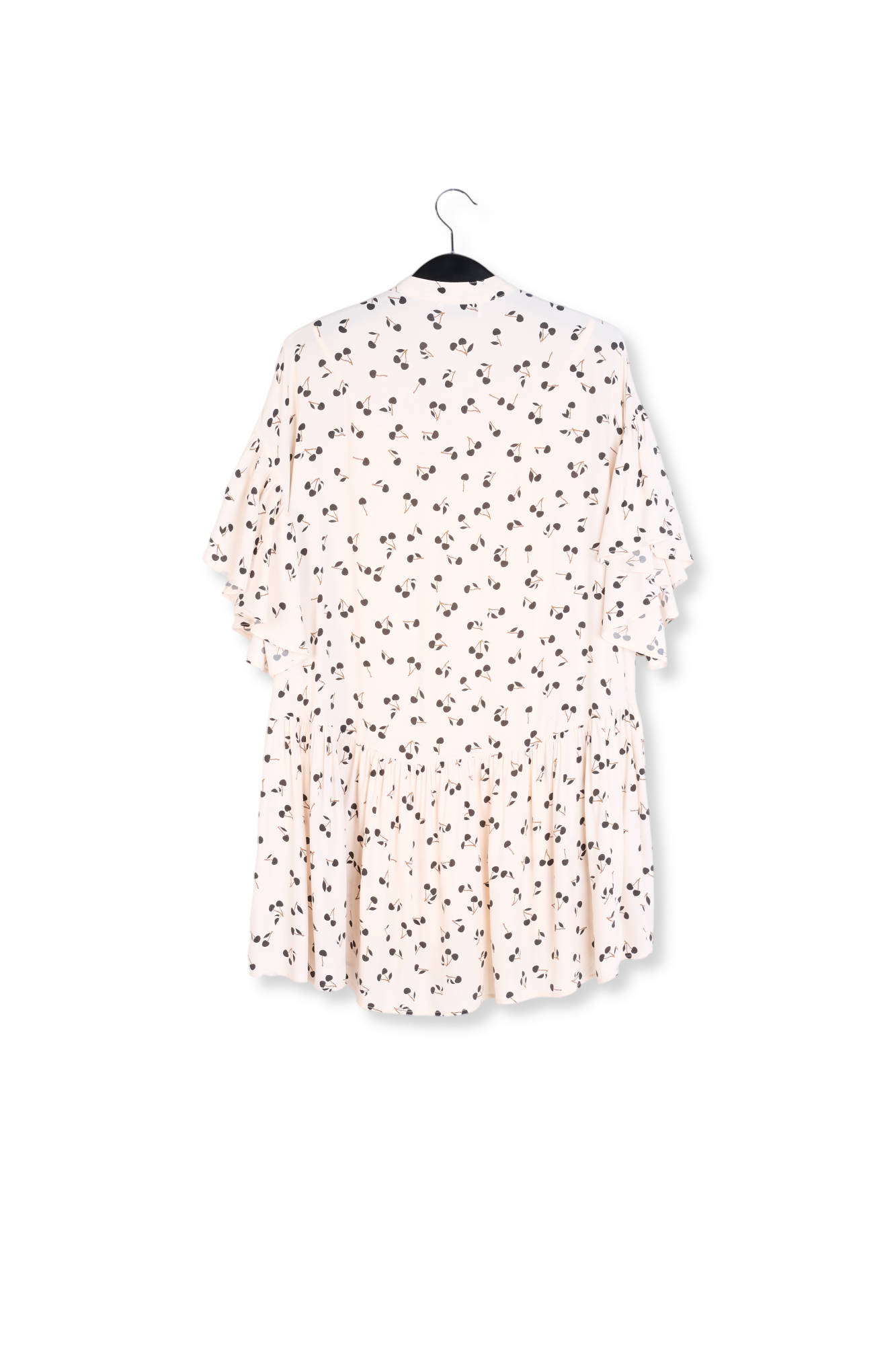Gebroken witte mini-jurk met kersenprint RE—SSENTIEL tweedehands photo 2