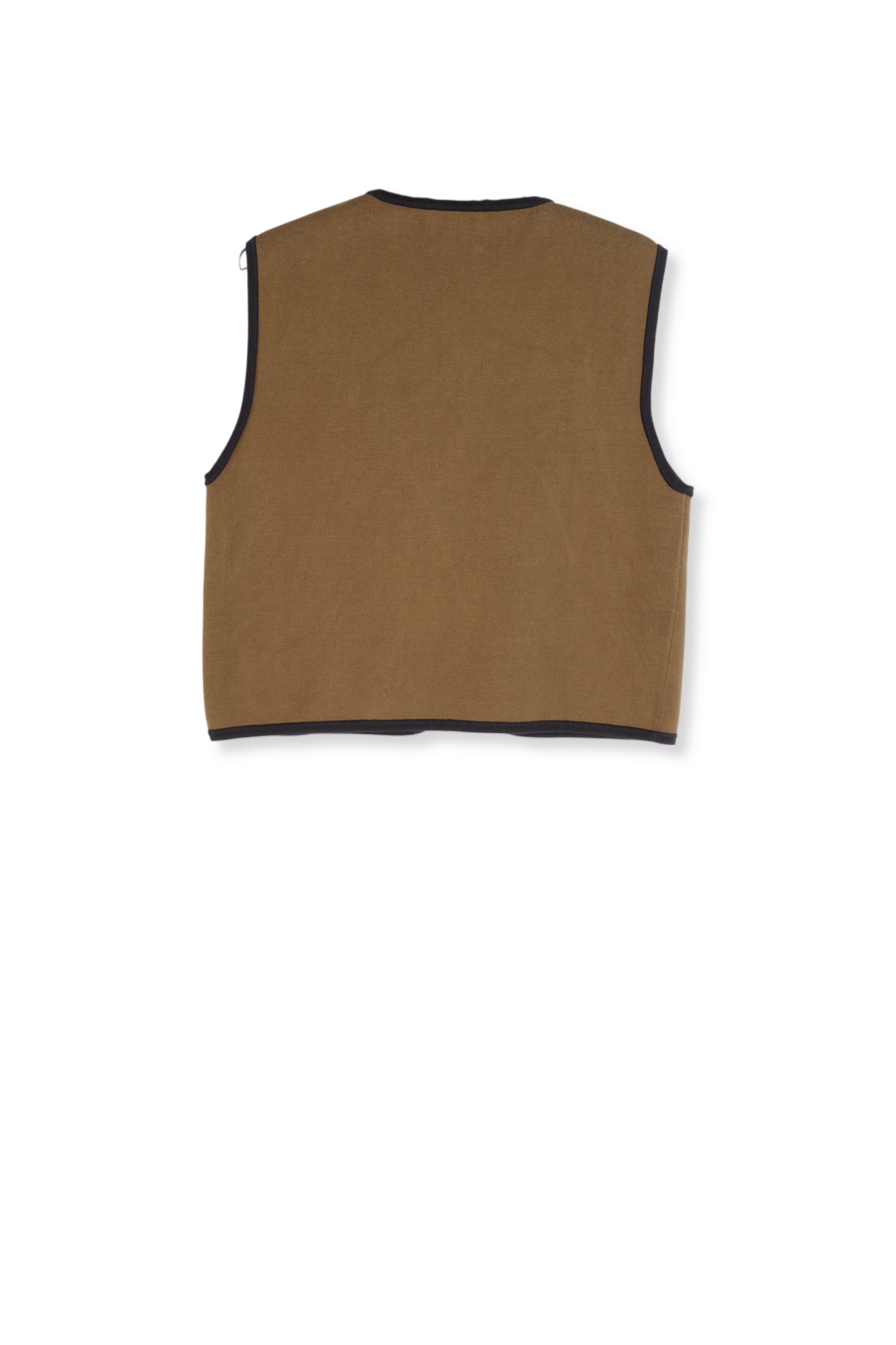 Khaki sleeveless knit jacket RE—SSENTIEL second-hand photo 2