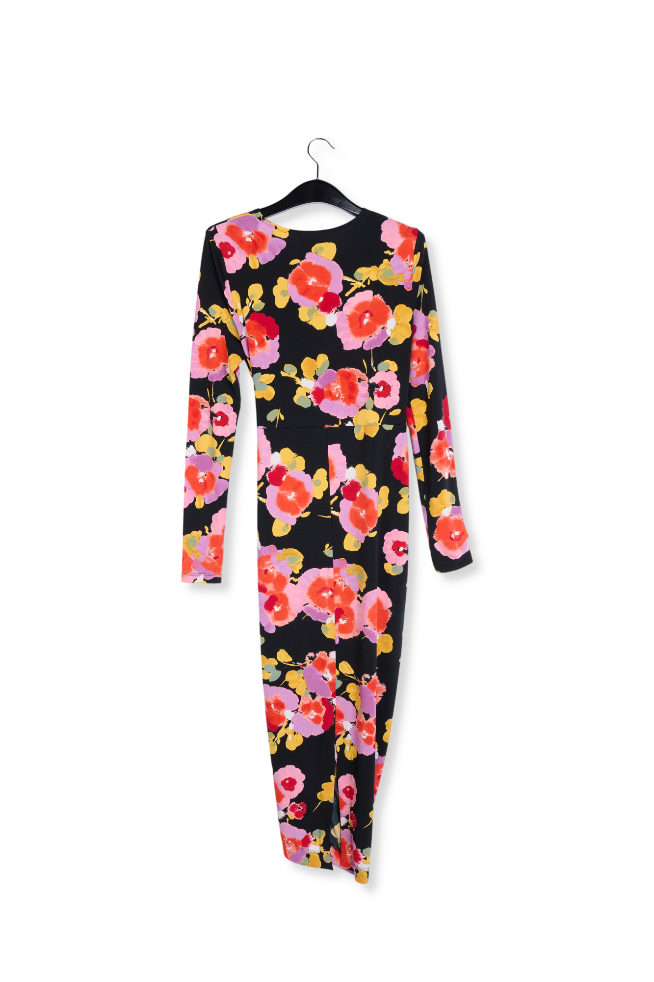 Zwarte midi-jurk met bloemenprint RE—SSENTIEL tweedehands photo 2