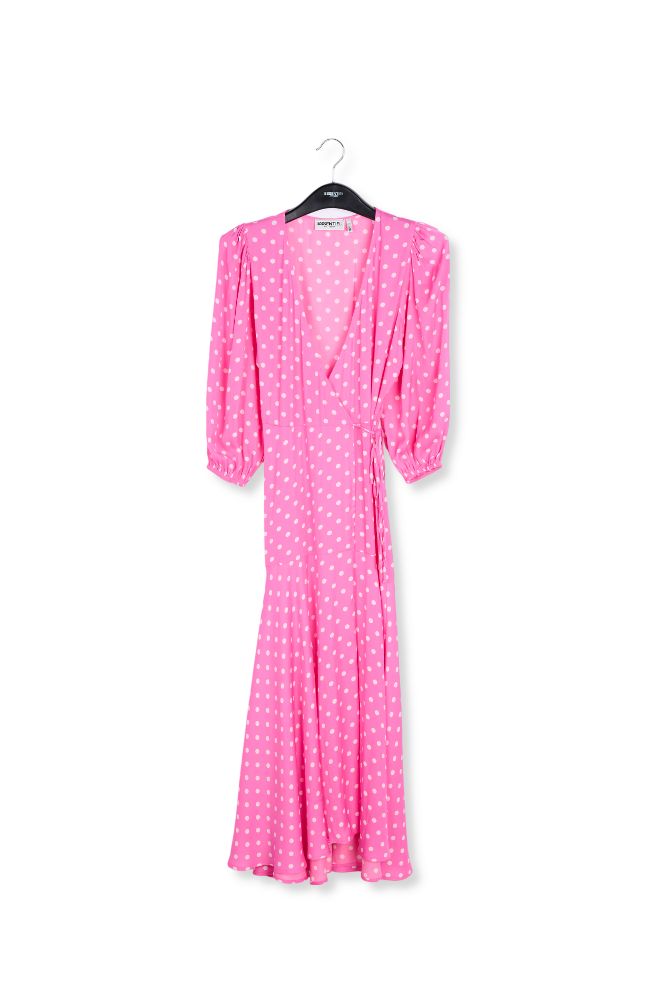 Neonroze maxiwikkeljurk met stippen RE—SSENTIEL tweedehands photo 1