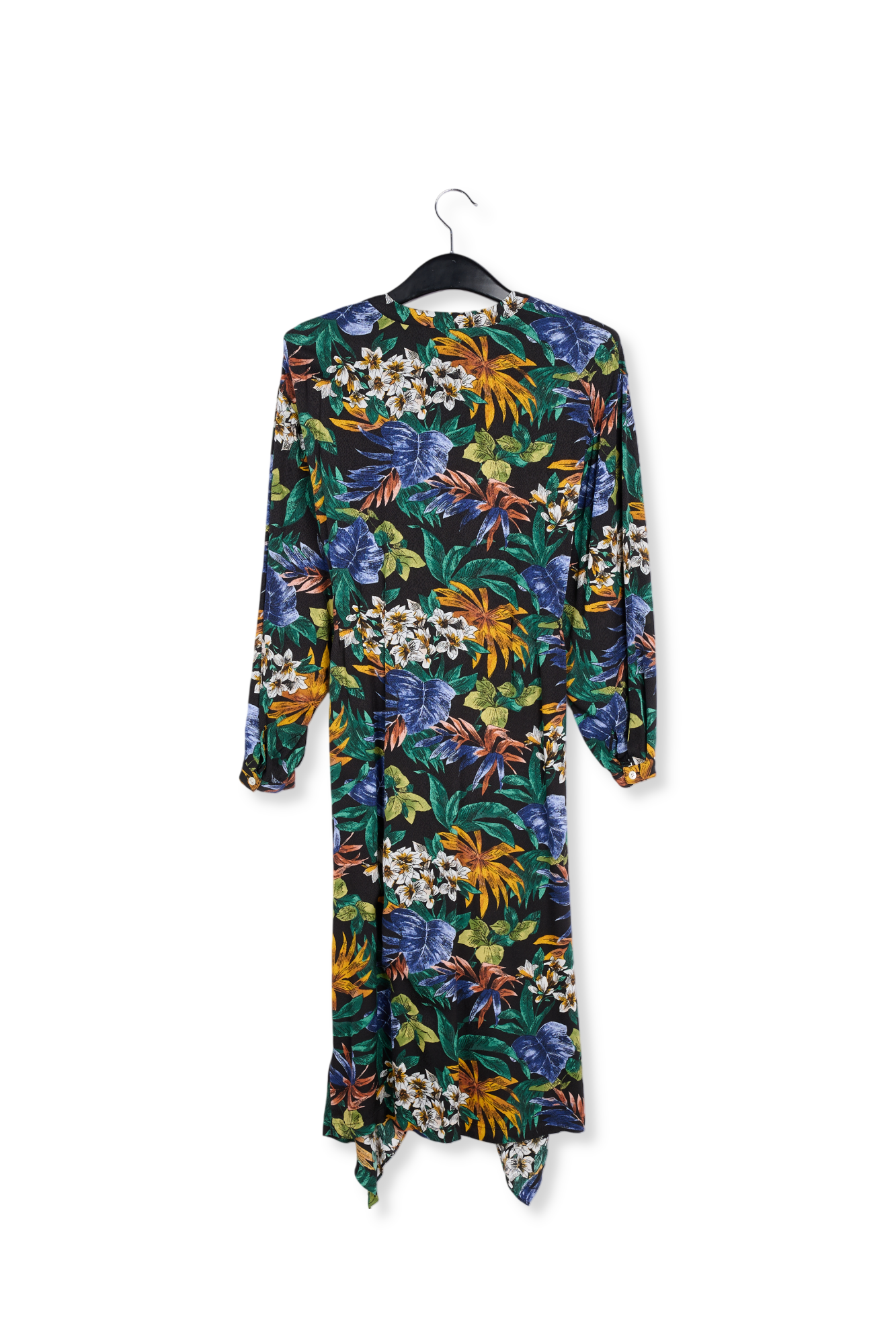 Blue, green and orange floral-print midi dress RE—SSENTIEL second-hand photo 2