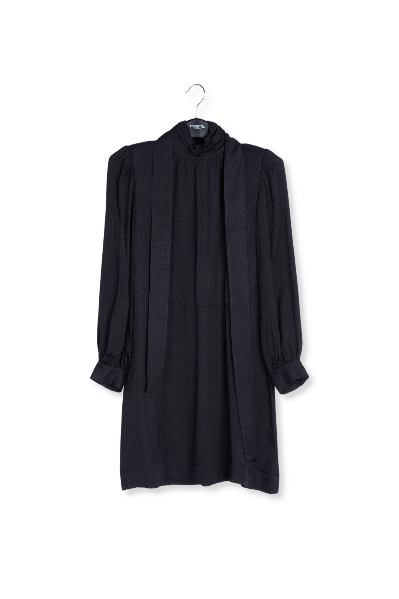 Mini robe à col roulé noire à imprimé panthère RE—SSENTIEL seconde main photo 1
