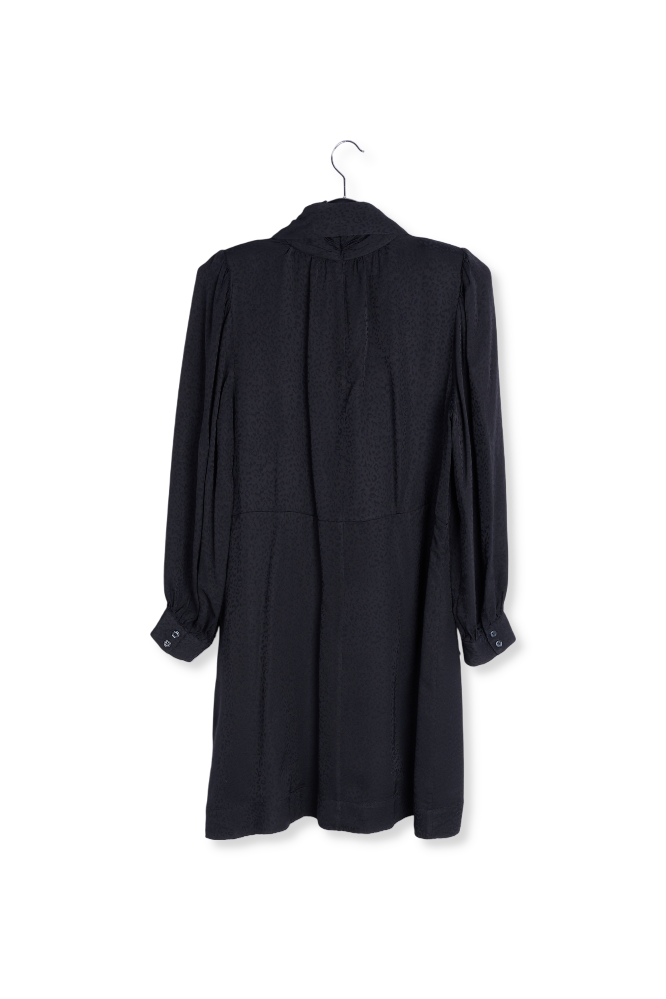 Mini robe à col roulé noire à imprimé panthère RE—SSENTIEL seconde main photo 2
