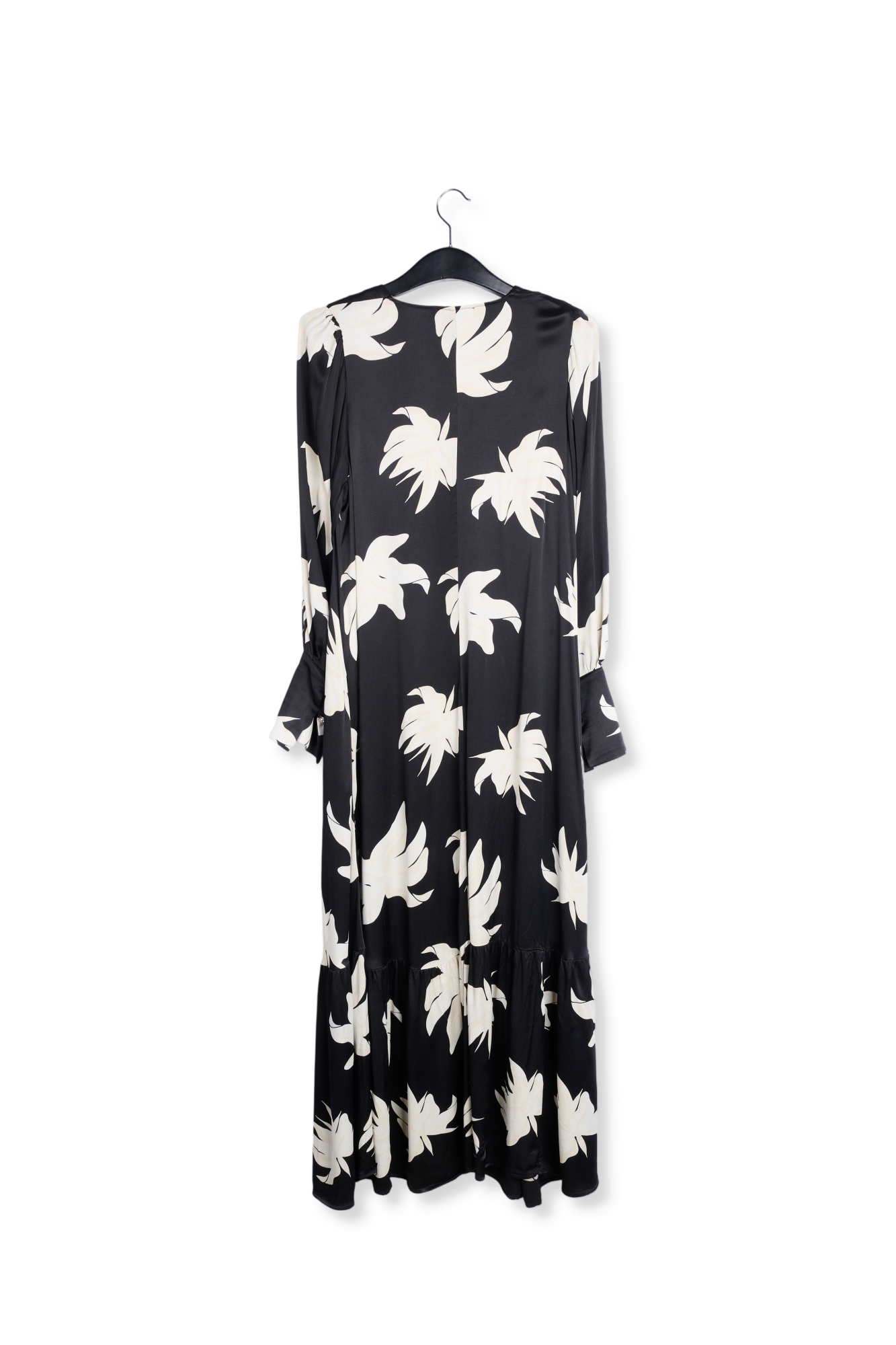 Robe maxi à imprimé fleuri noir et blanc cassé RE—SSENTIEL seconde main photo 8