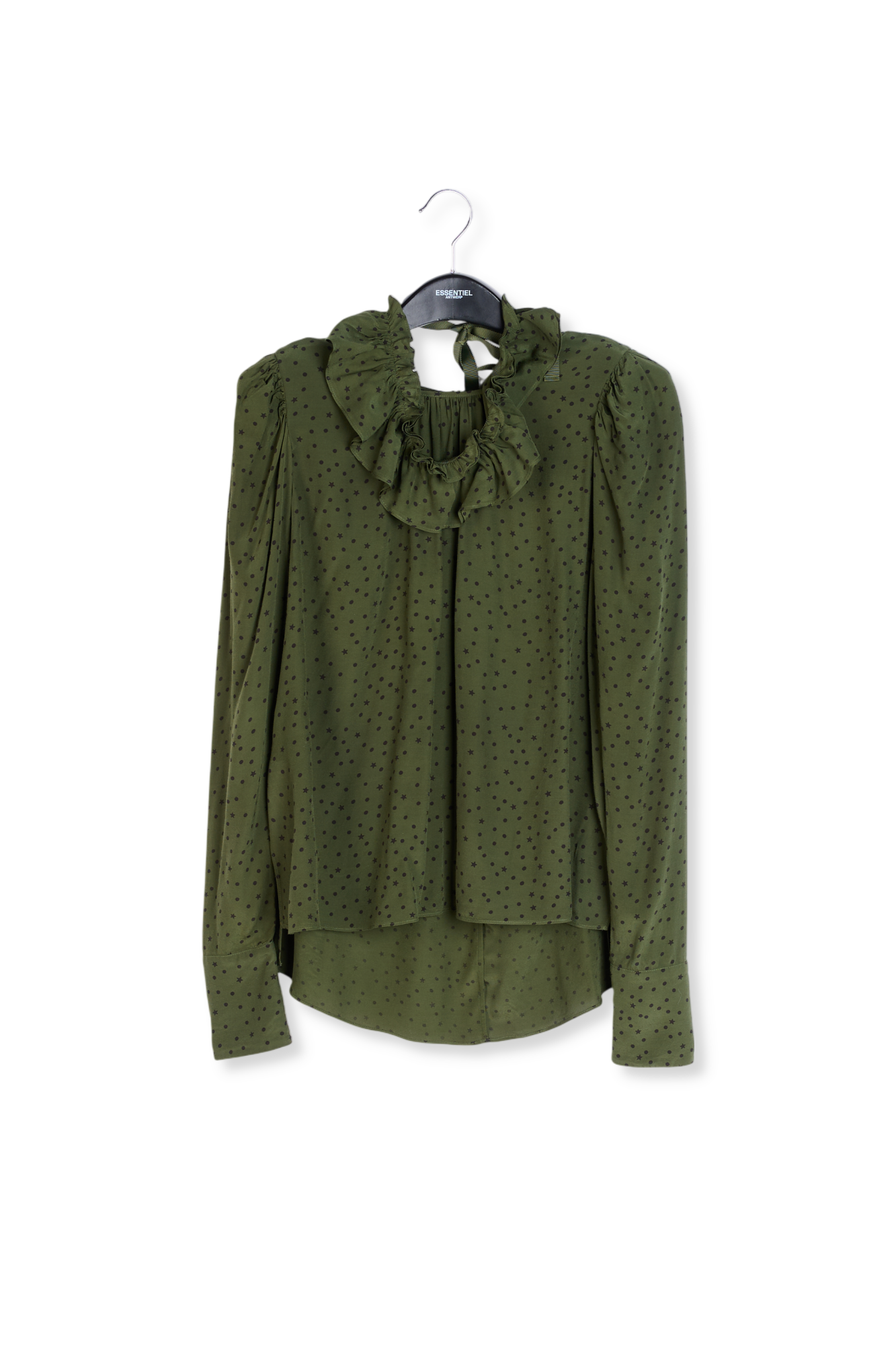 Khaki green polkadot blouse RE—SSENTIEL second-hand photo 1