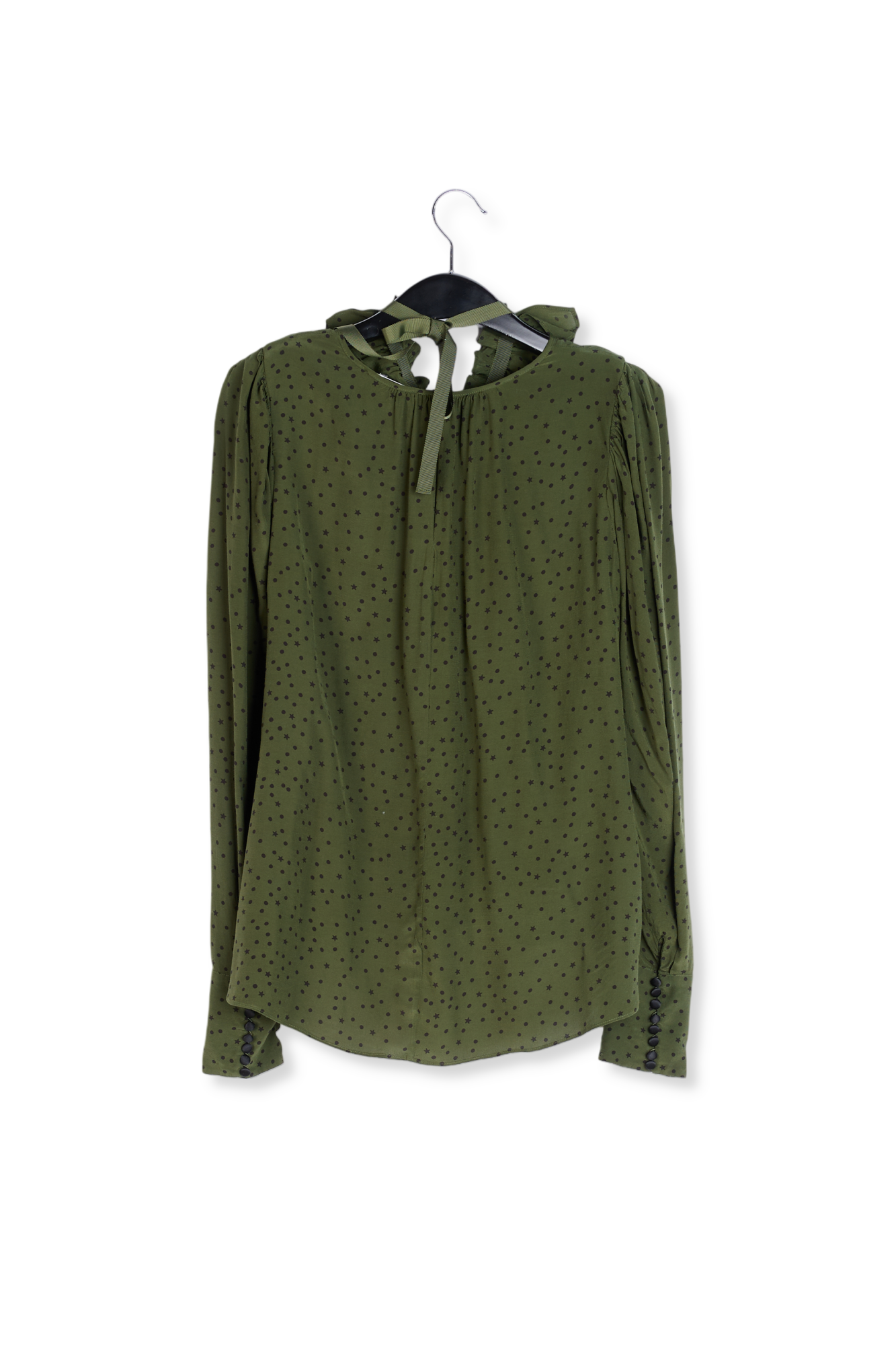Khaki green polkadot blouse RE—SSENTIEL second-hand photo 2