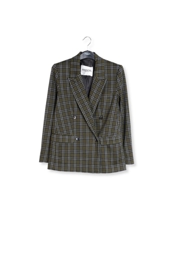 Blazer croisé à  carreaux kaki RE—SSENTIEL seconde main photo 1