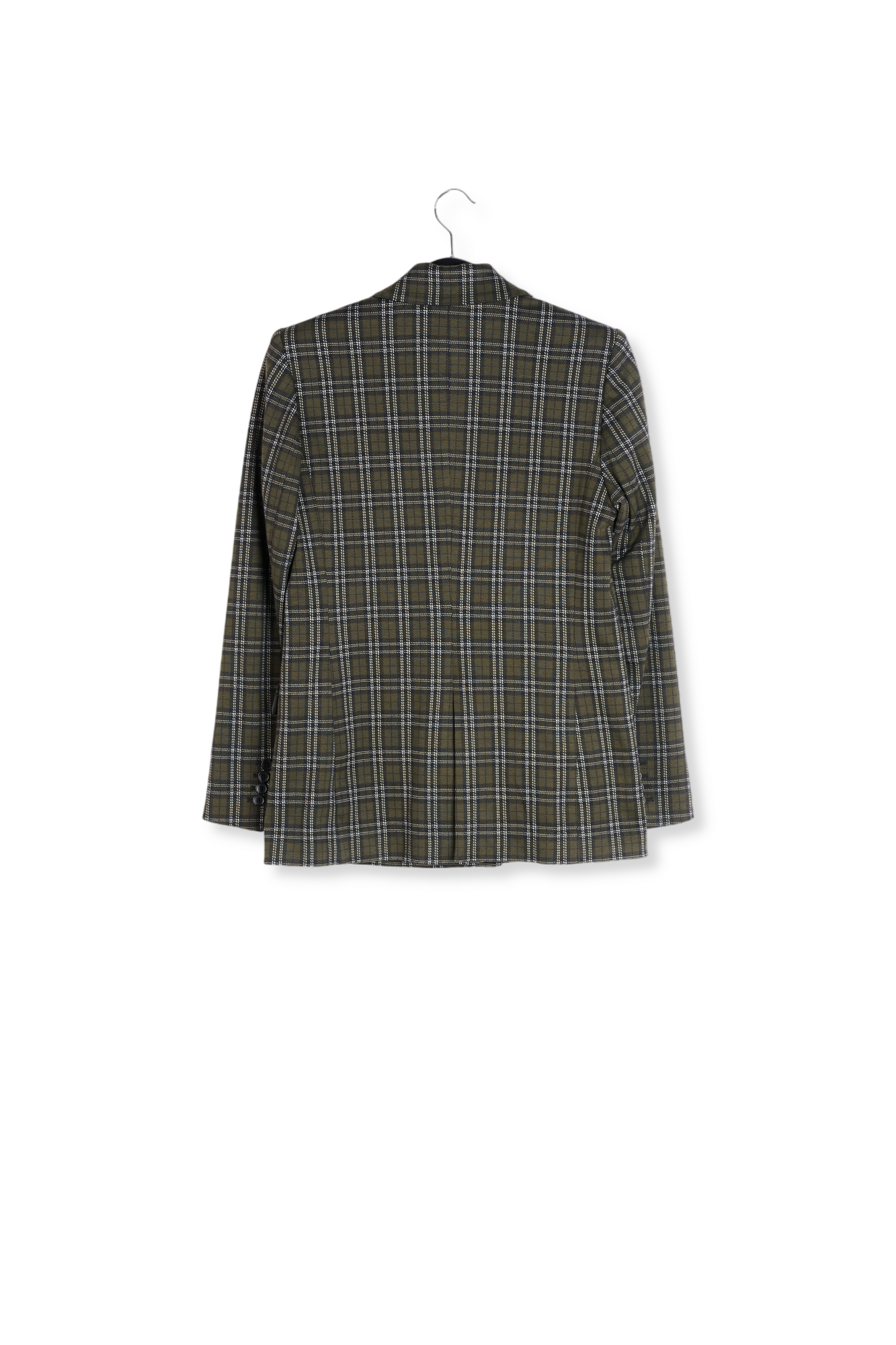 Kaki geruite blazer met dubbele knopenrij RE—SSENTIEL tweedehands photo 2