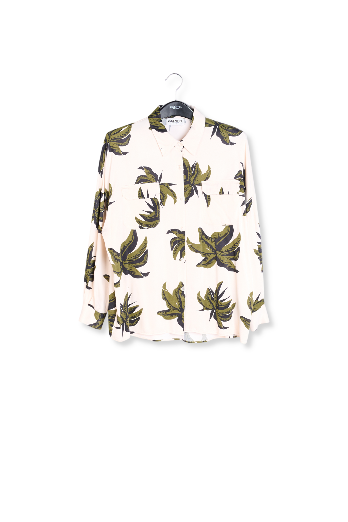 Chemise fleurie blanc cassé et verte RE—SSENTIEL seconde main photo 1