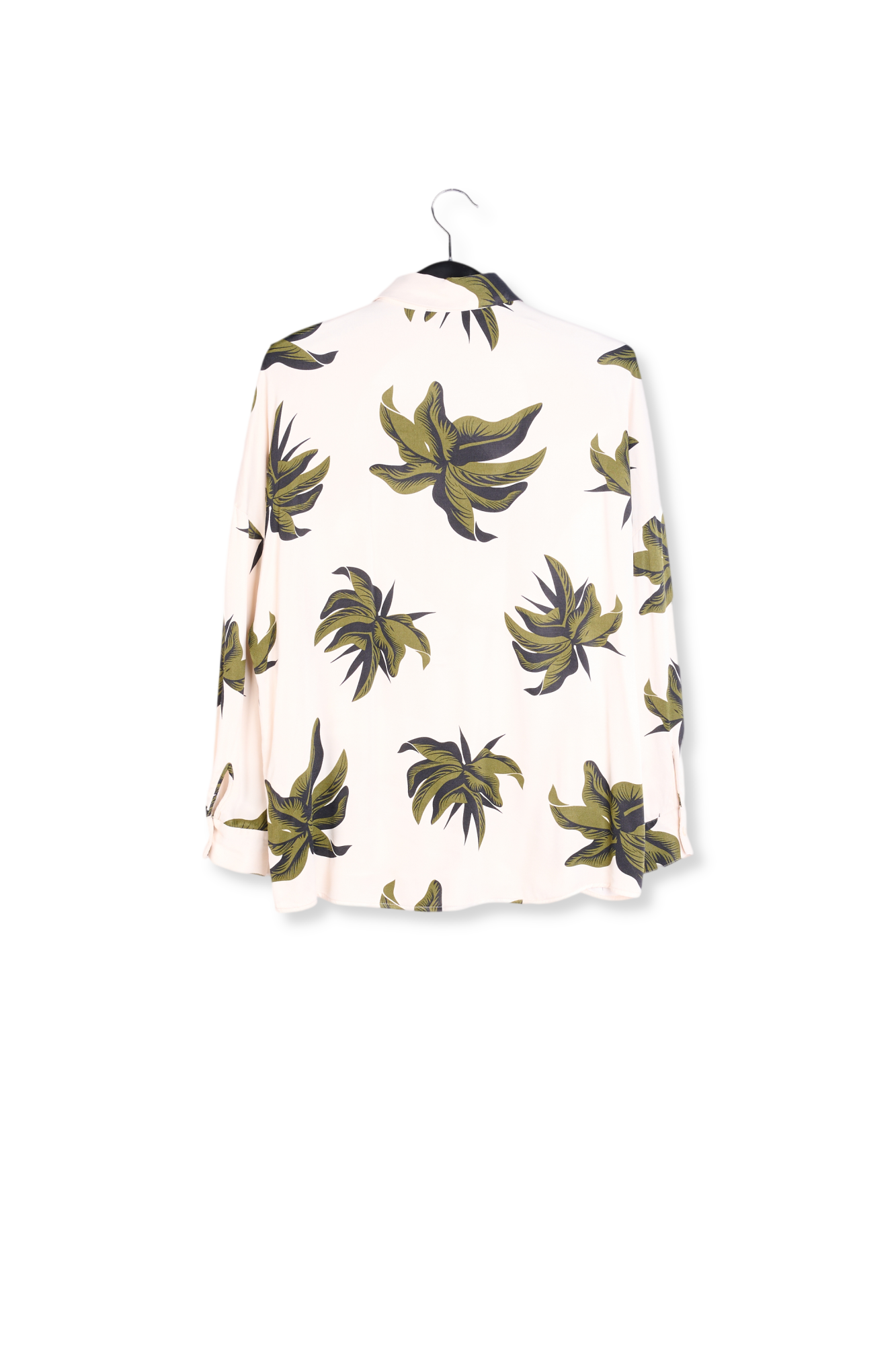 Chemise fleurie blanc cassé et verte RE—SSENTIEL seconde main photo 2