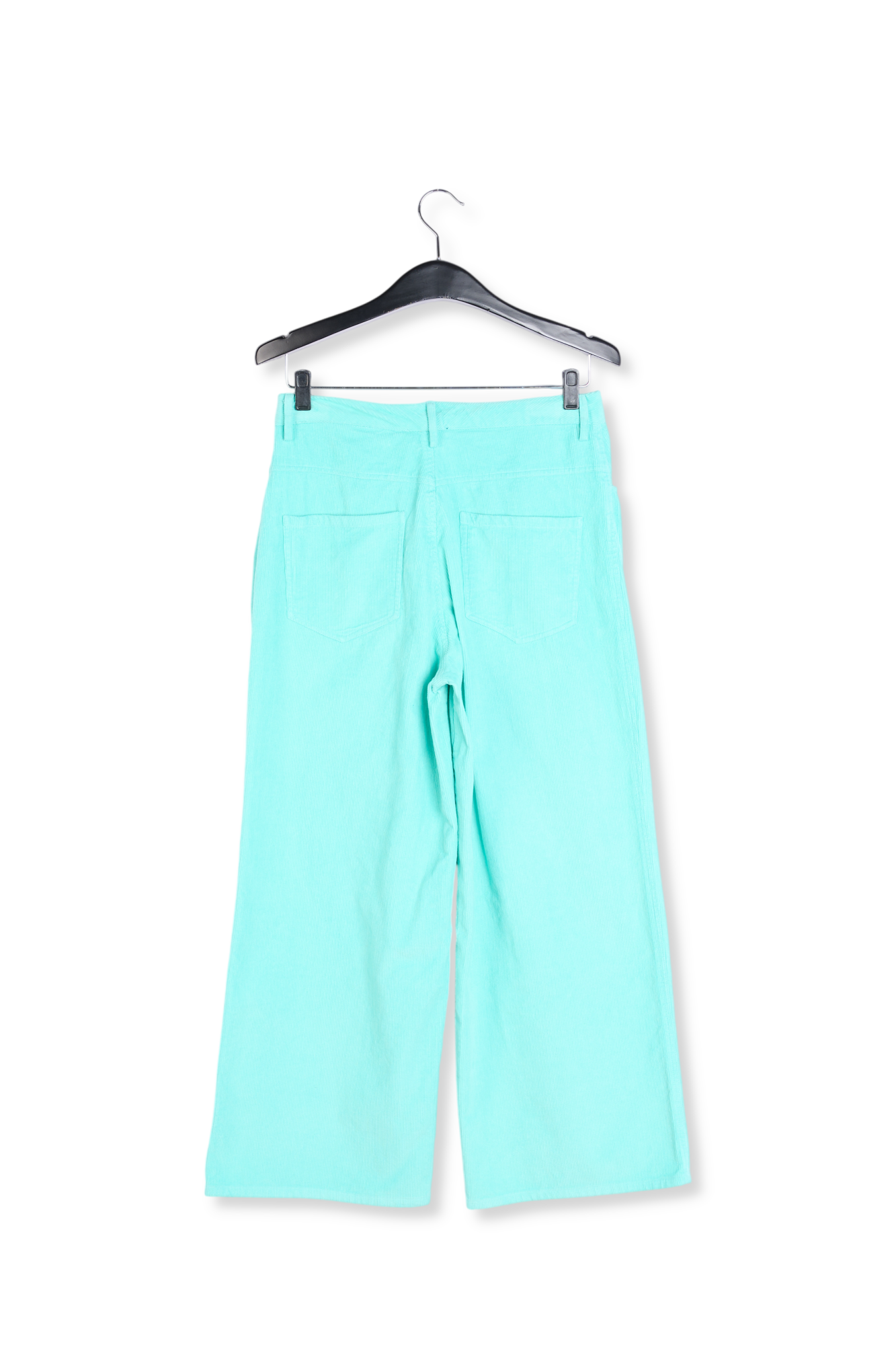 Turquoise ribfluwelen broek met brede 7/8ste pijpen RE—SSENTIEL tweedehands photo 2