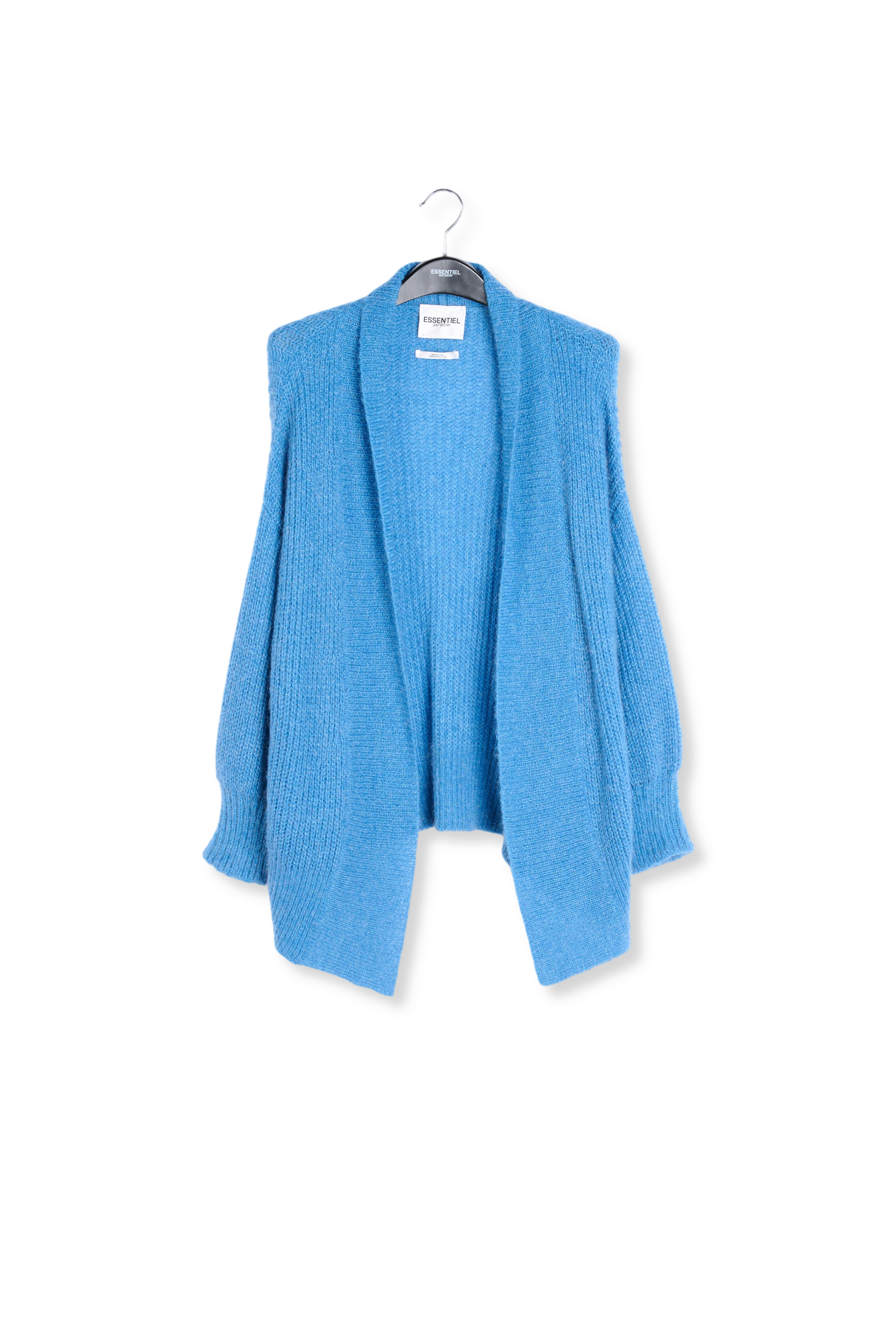 Cardigan bleu vif à col replié RE—SSENTIEL seconde main photo 1