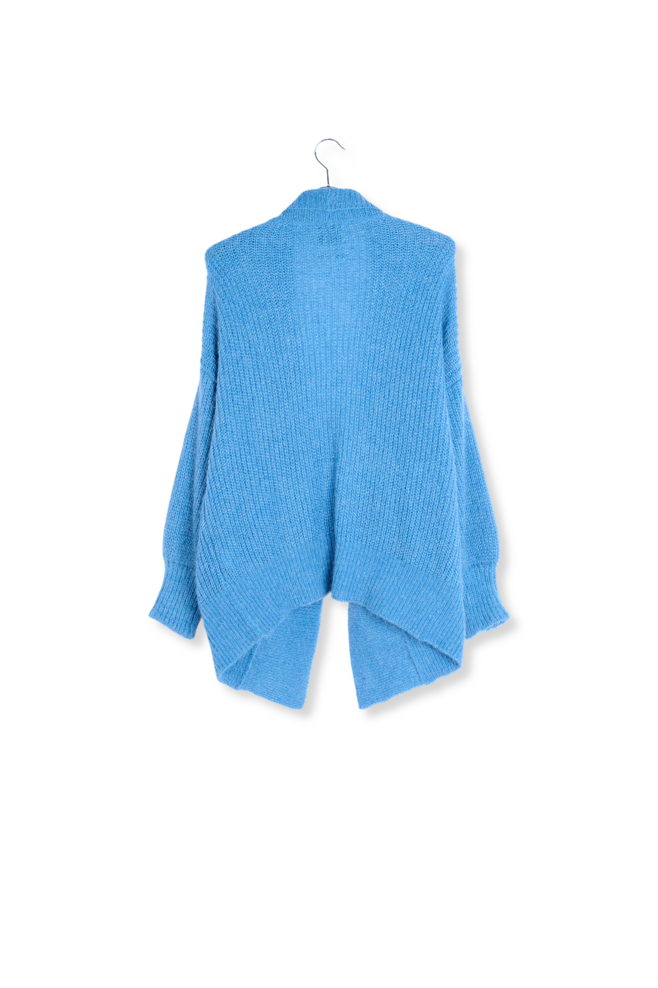 Cardigan bleu vif à col replié RE—SSENTIEL seconde main photo 2