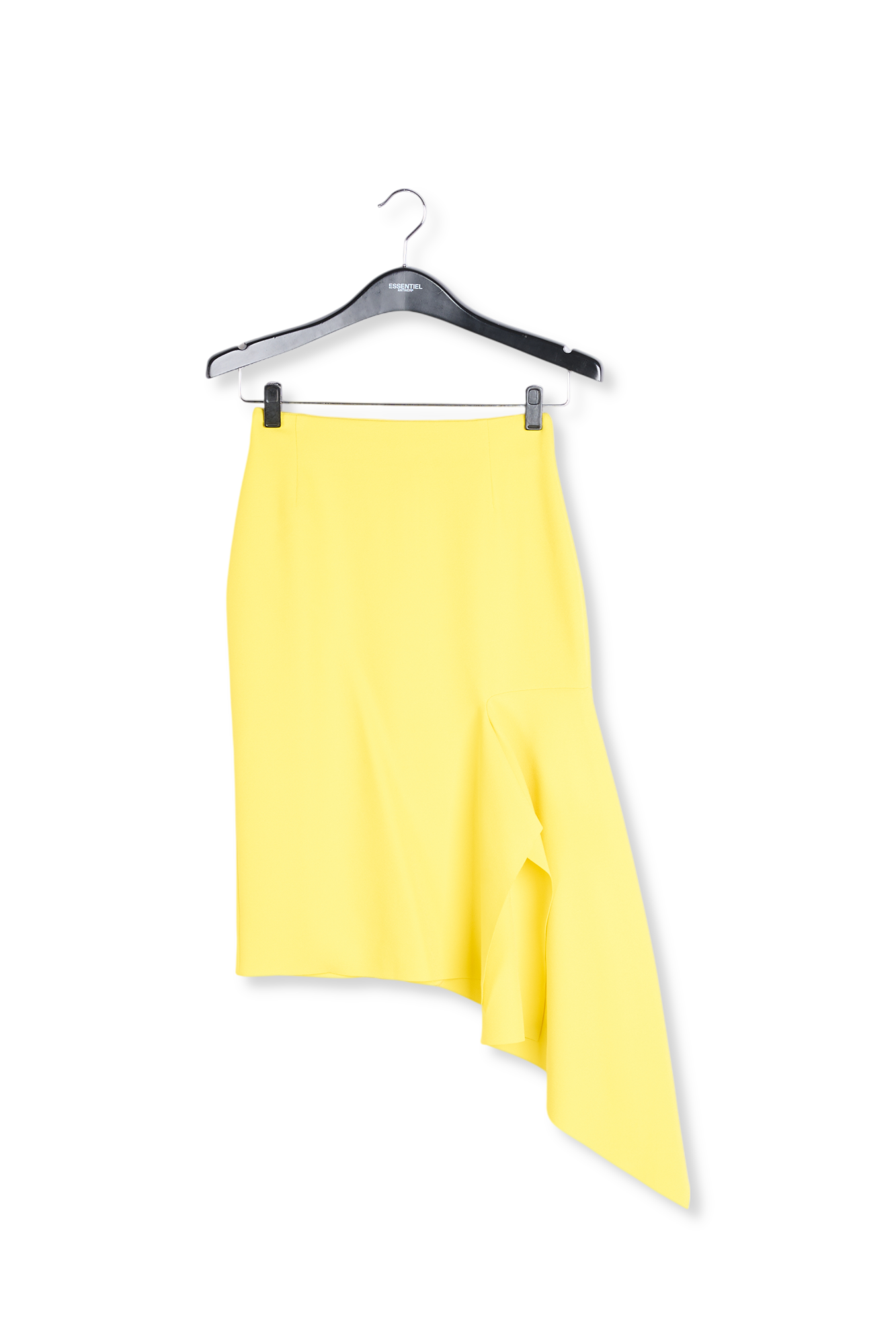 Jupe fourreau jaune avec drapé asymétrique RE—SSENTIEL seconde main photo 1