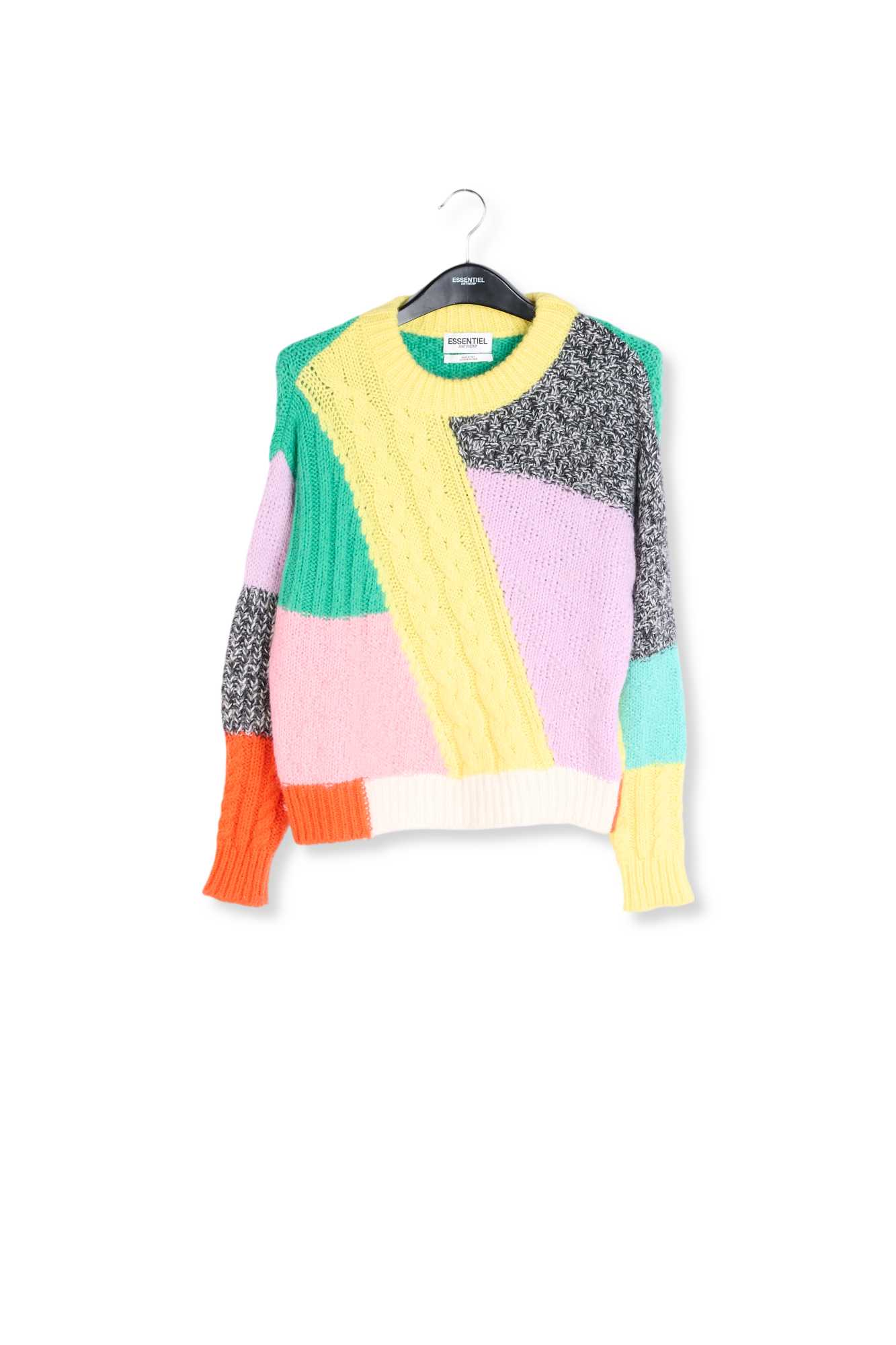 Pull patchwork en mohair mélangé RE—SSENTIEL seconde main photo 1