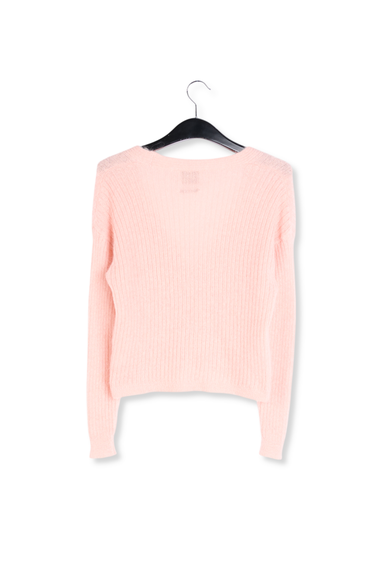 Neon pink mohair-blend ribbed-knit cardigan RE—SSENTIEL second-hand photo 2