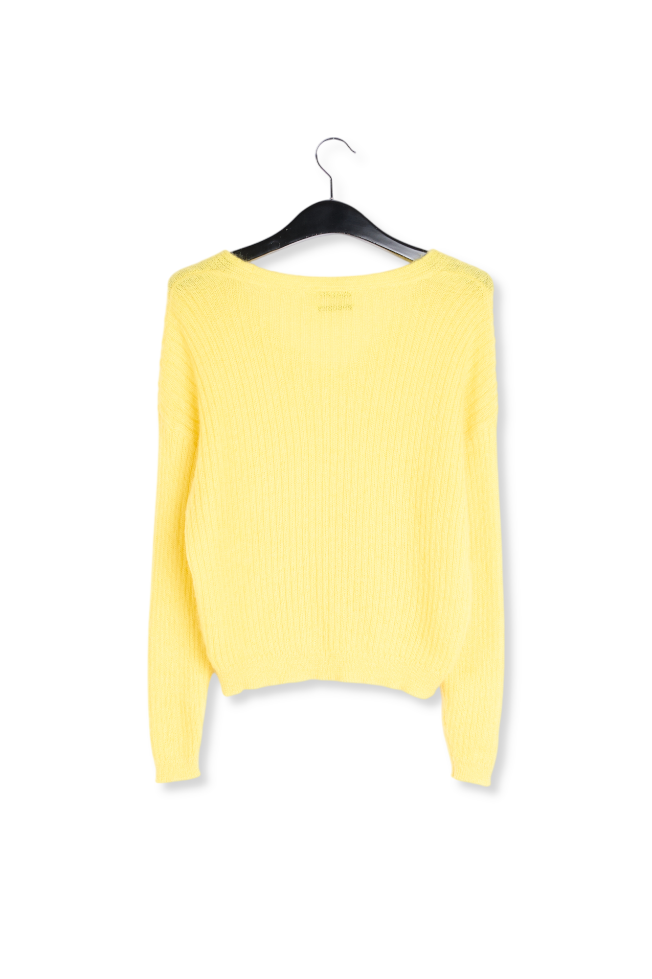 Pull v côtelé jaune en mohair mélangé RE—SSENTIEL seconde main photo 2