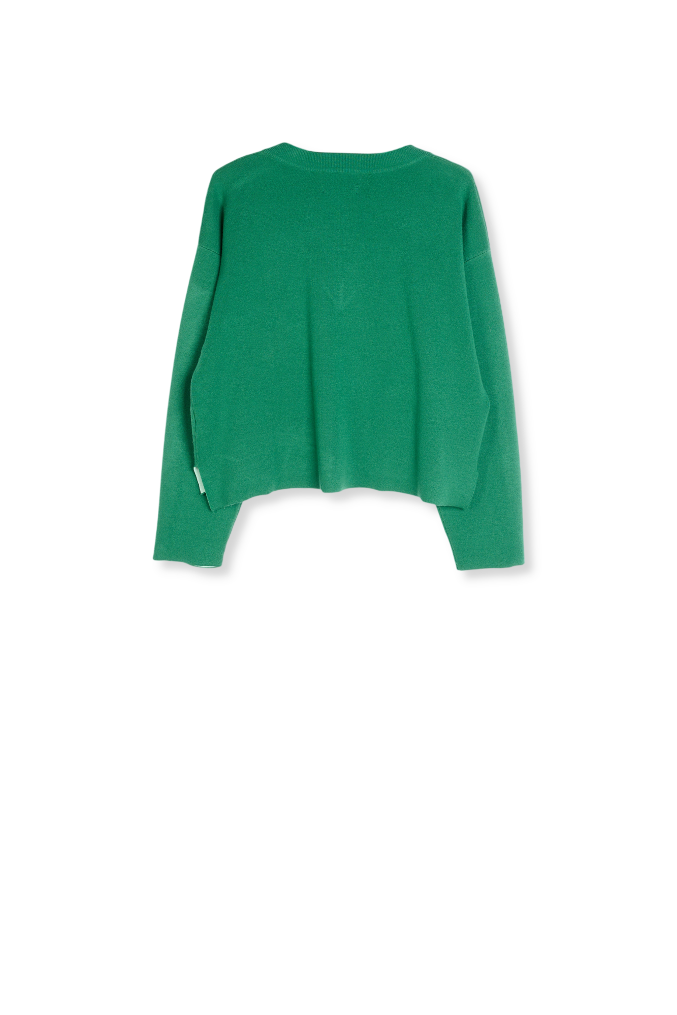 Pull en v vert foncé avec accent vert clair RE—SSENTIEL seconde main photo 2