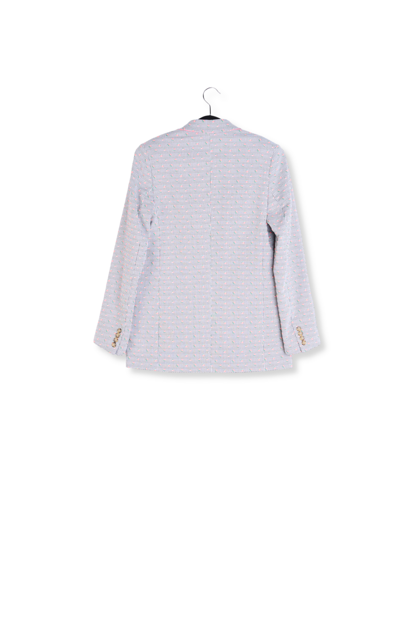 Off-white and black gingham and floral-print double-breasted blazer RE—SSENTIEL second-hand photo 2