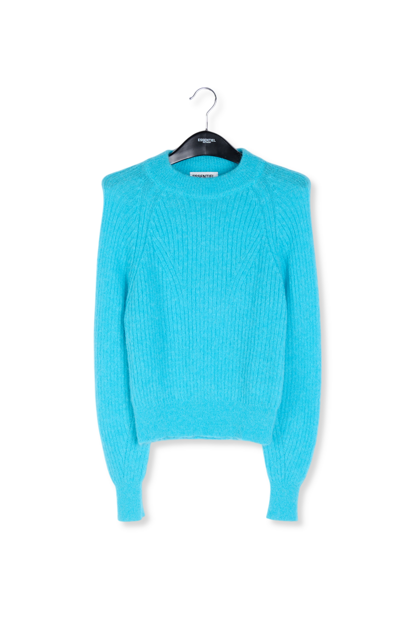 Turquoise fitted knit sweater RE—SSENTIEL second-hand photo 1