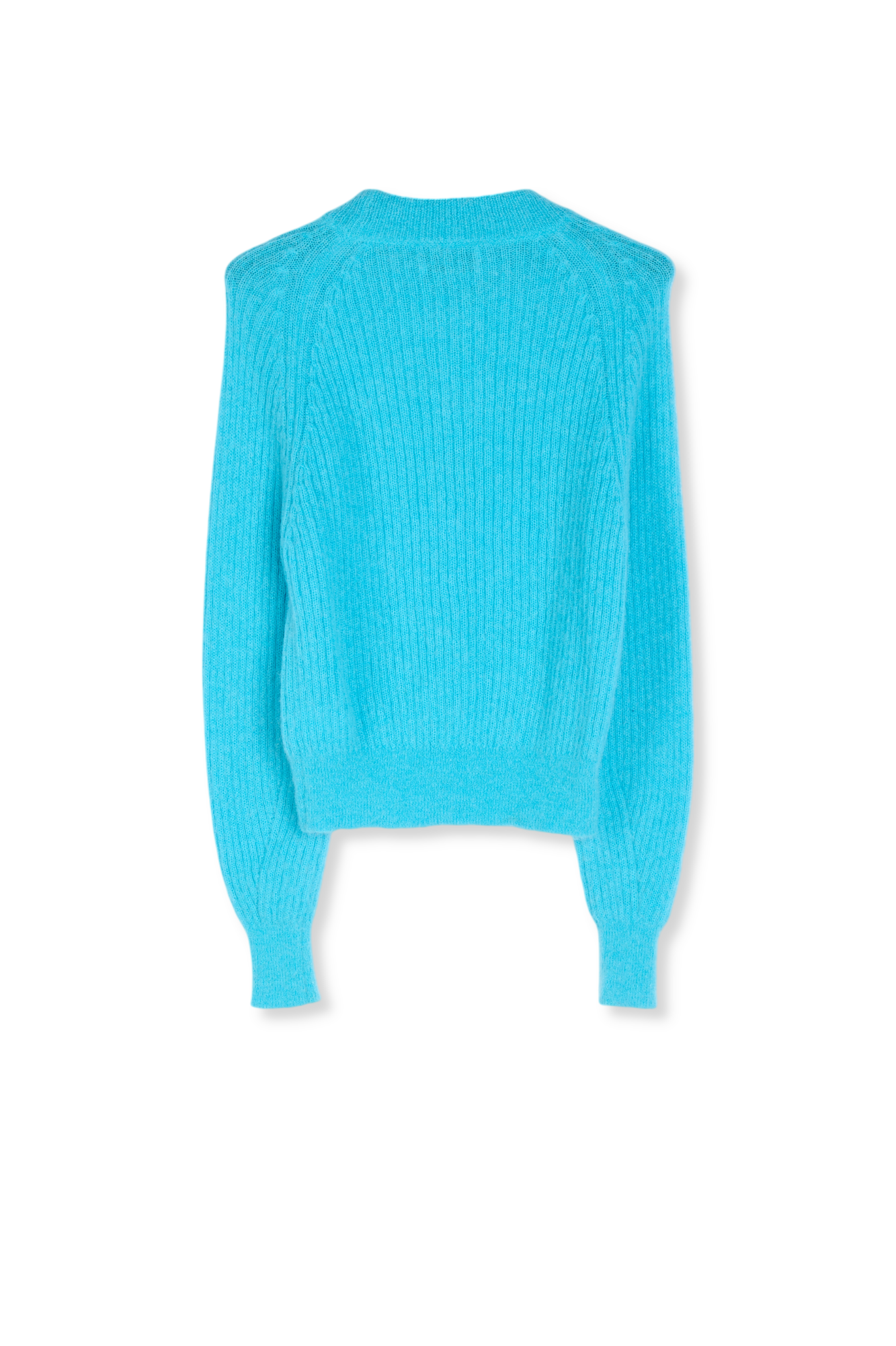 Turquoise fitted knit sweater RE—SSENTIEL second-hand photo 2