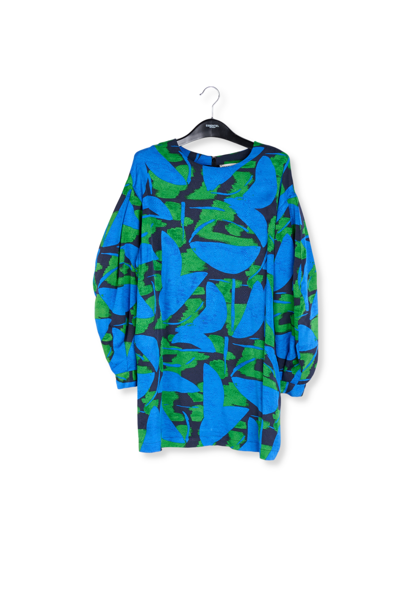 Blue, green and black printed mini dress RE—SSENTIEL second-hand photo 1