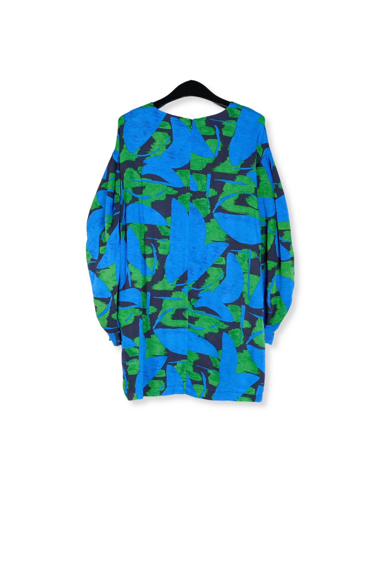 Blue, green and black printed mini dress RE—SSENTIEL second-hand photo 2