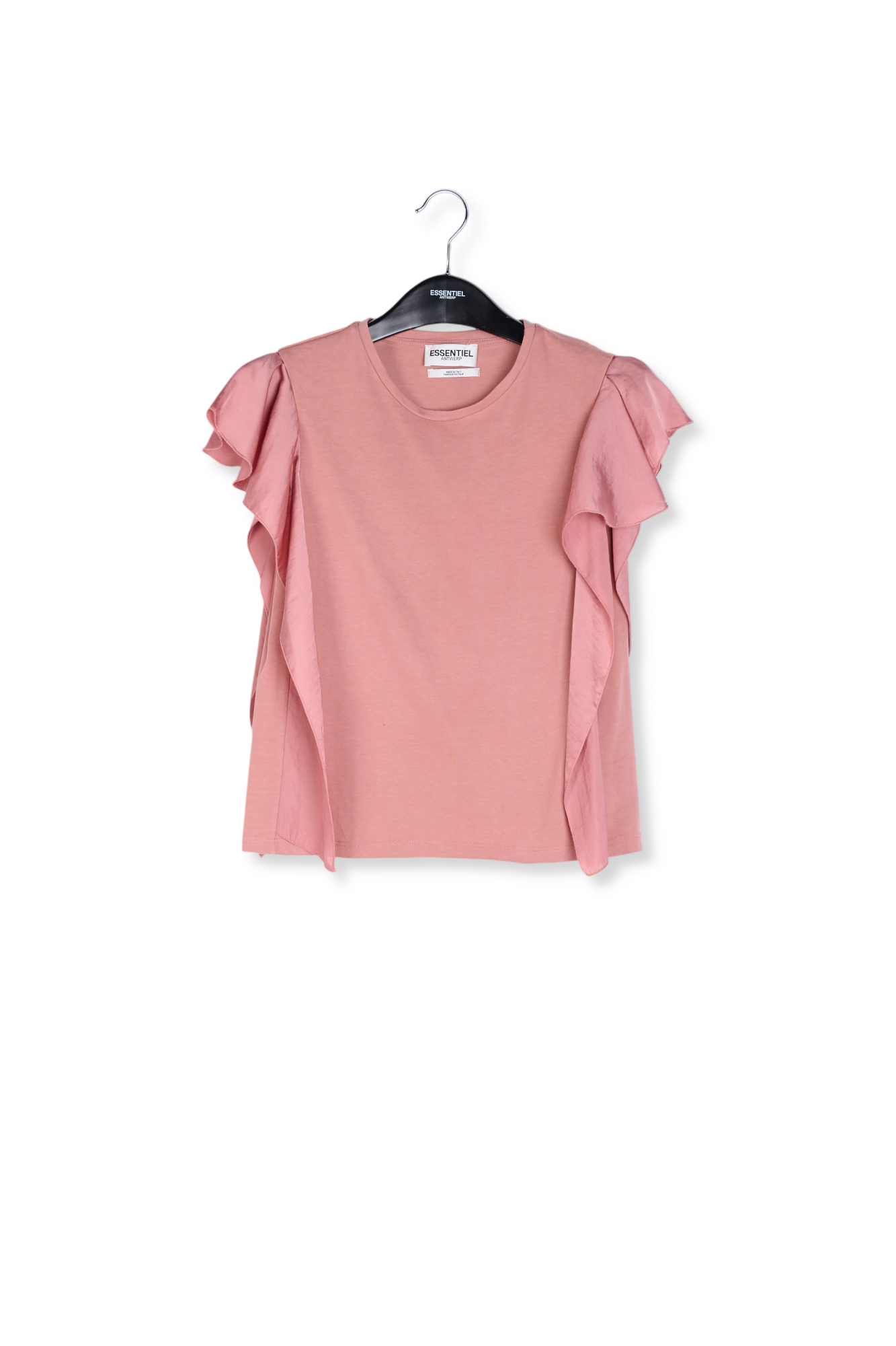 Lilac cotton-jersey t-shirt with satin sleeves RE—SSENTIEL second-hand photo 1