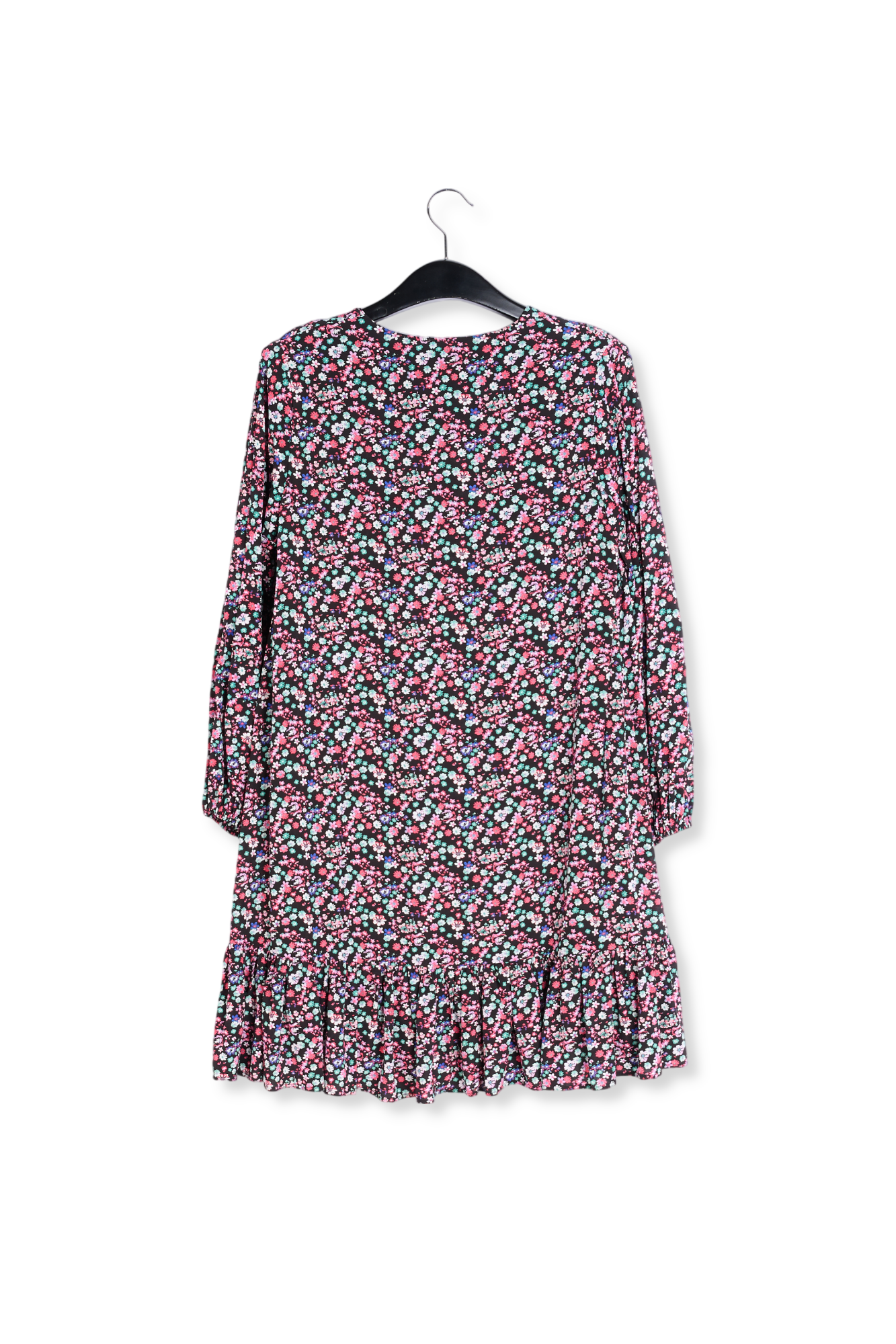 Mini robe noire à imprimé floral RE—SSENTIEL seconde main photo 2