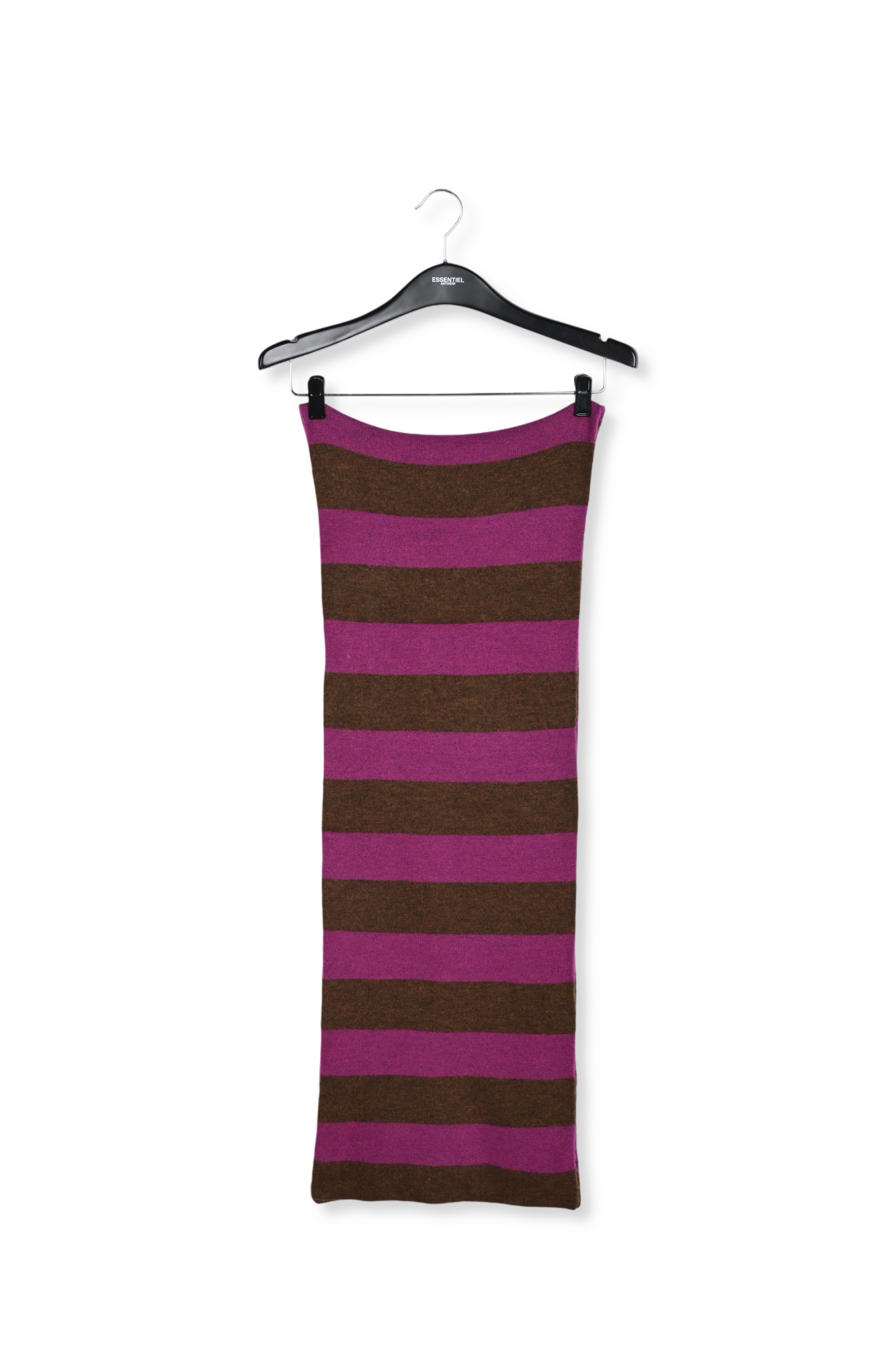 Sjaal met bruin en fuchsia streepmotief RE—SSENTIEL tweedehands photo 2