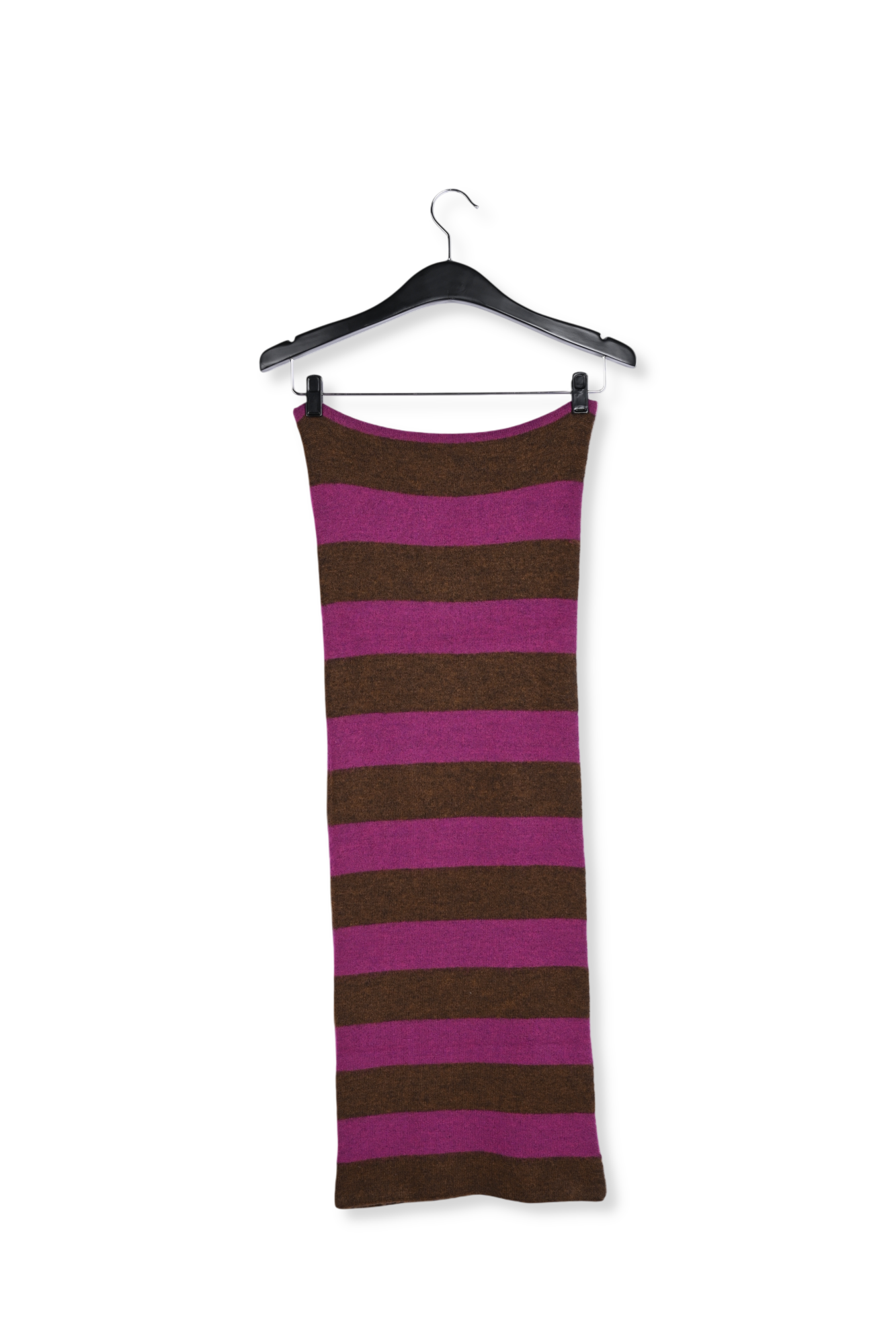 Sjaal met bruin en fuchsia streepmotief RE—SSENTIEL tweedehands photo 7