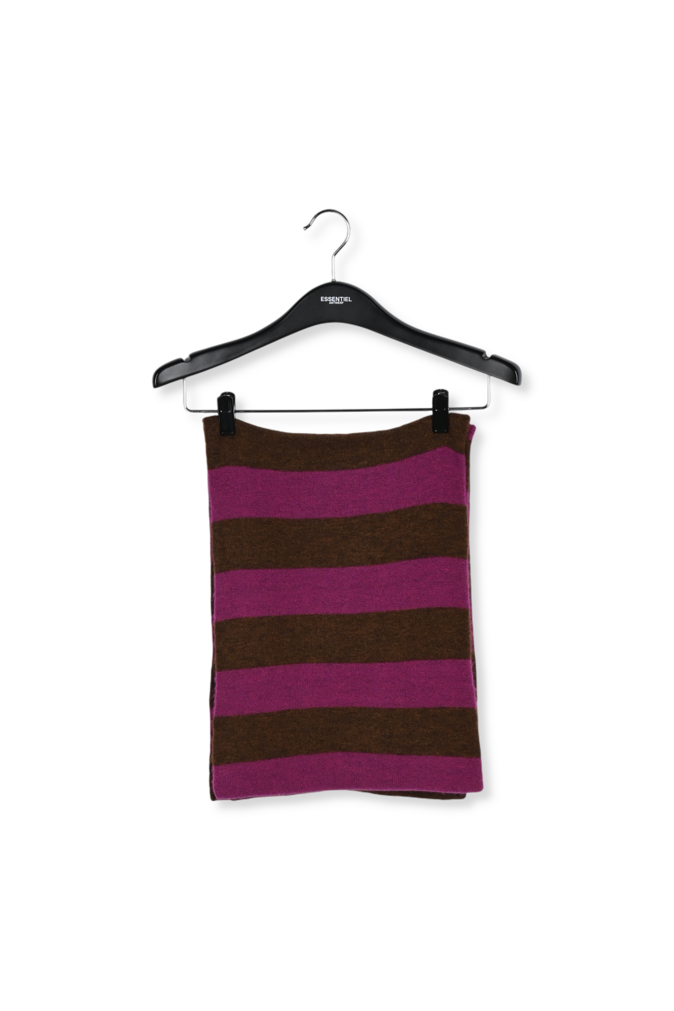 Sjaal met bruin en fuchsia streepmotief RE—SSENTIEL tweedehands photo 3