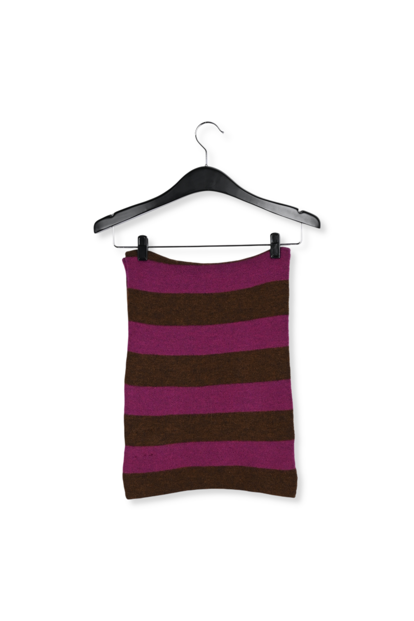 Sjaal met bruin en fuchsia streepmotief RE—SSENTIEL tweedehands photo 8