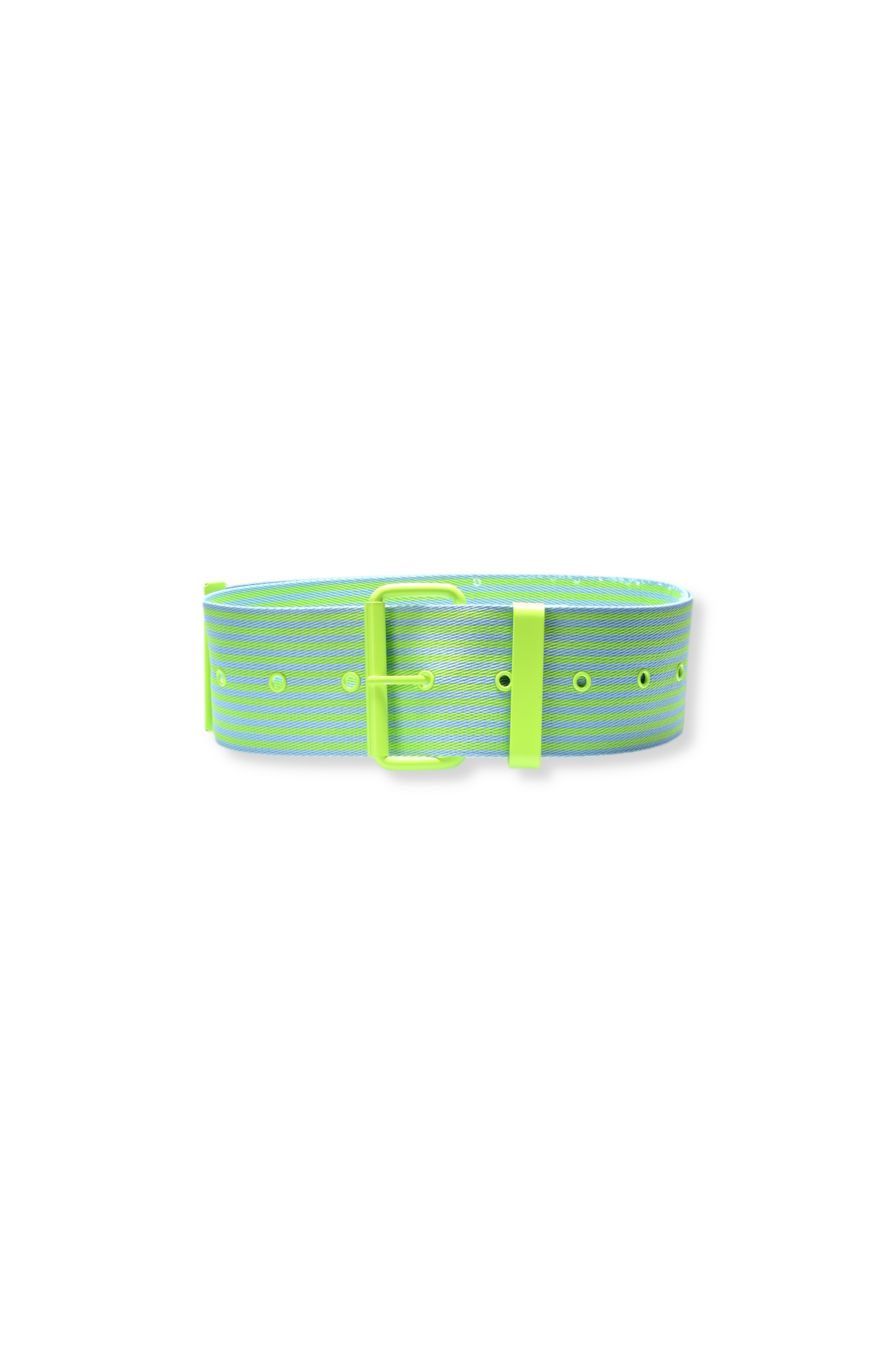 Neon yellow and light blue striped canvas belt RE—SSENTIEL second-hand photo 1