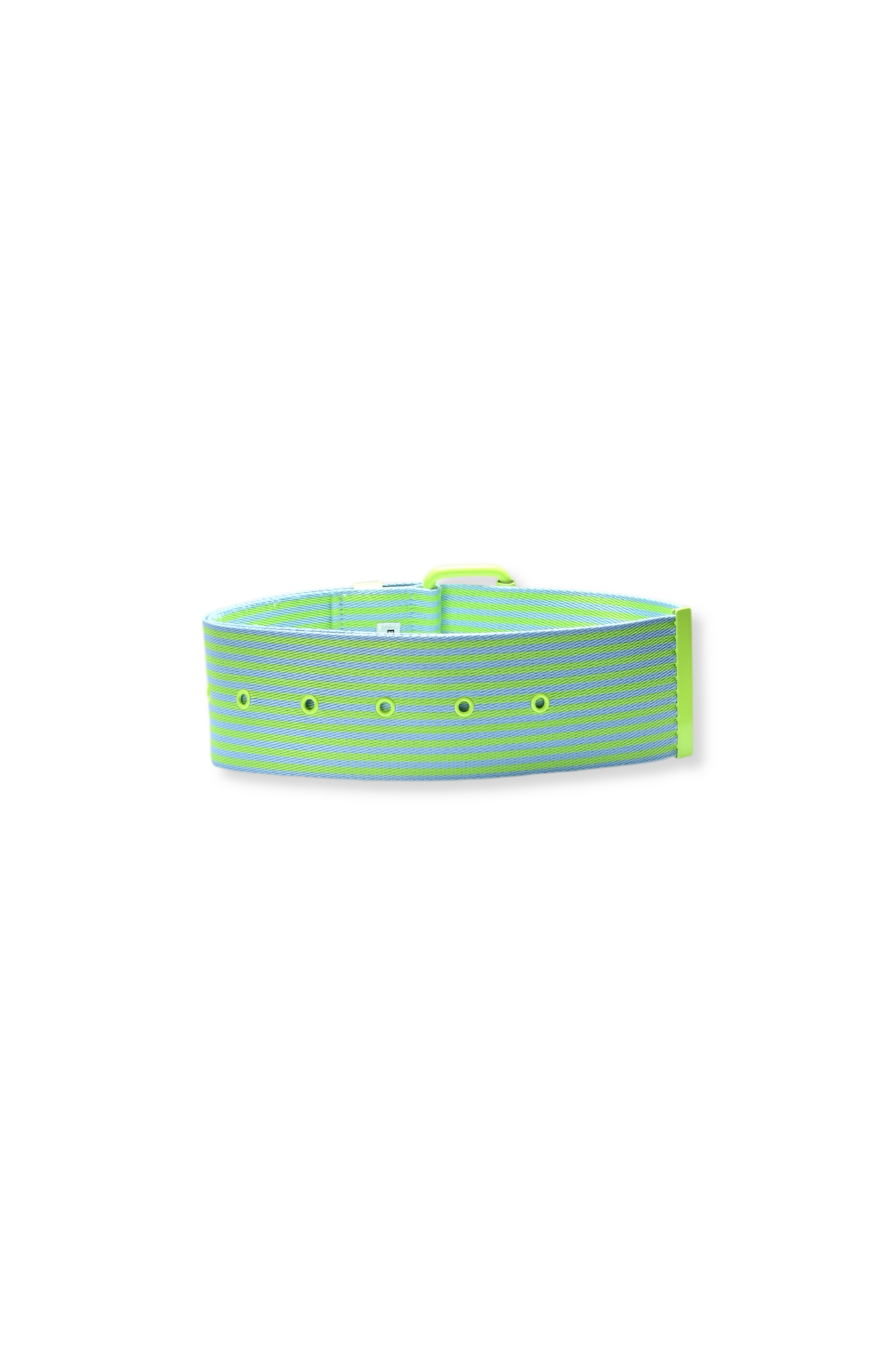 Neon yellow and light blue striped canvas belt RE—SSENTIEL second-hand photo 2
