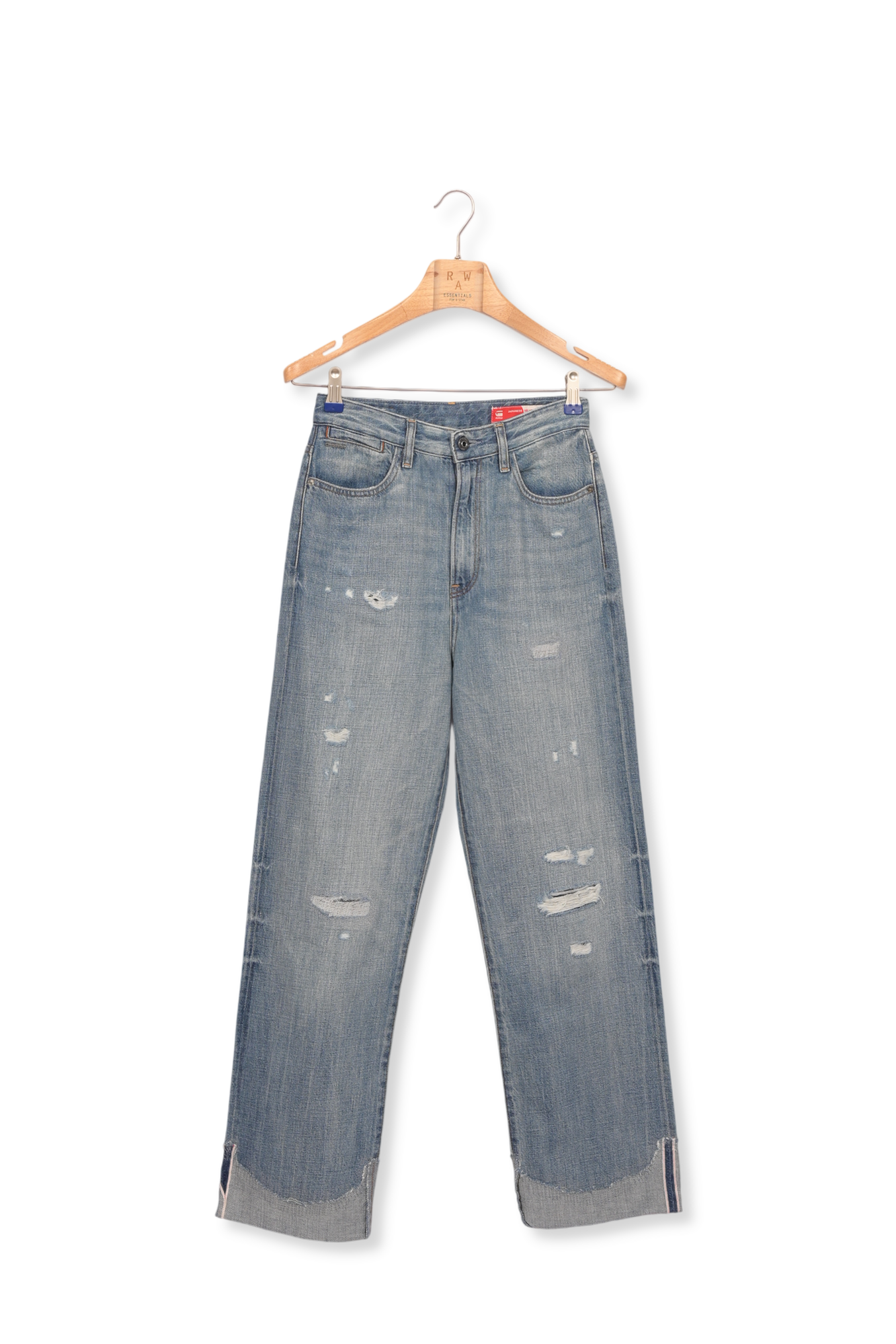 Tedie Ultra High Straight Turn Up Raw Edge Ankle Jeans G-star Second-Hand photo 1