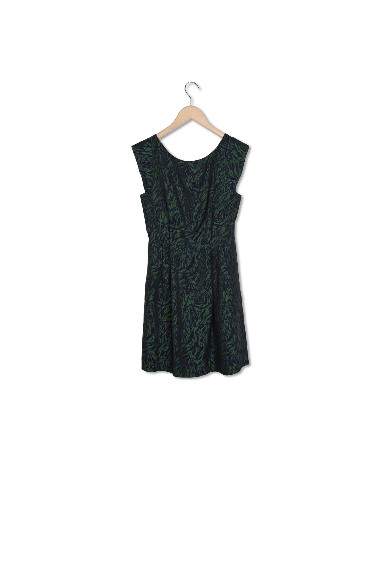 Photo produit Robe Rosebud en jacquard animal bleu nuit et vert numéro 1