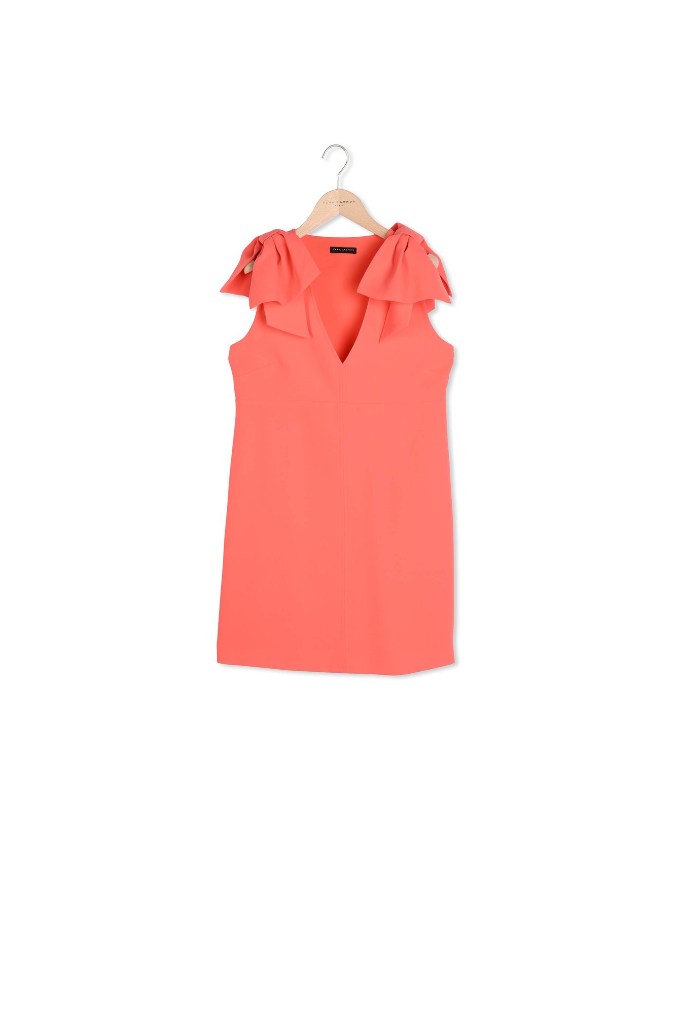 Robe Remarquable rouge corail en crêpe Tara Jarmon seconde main photo 1