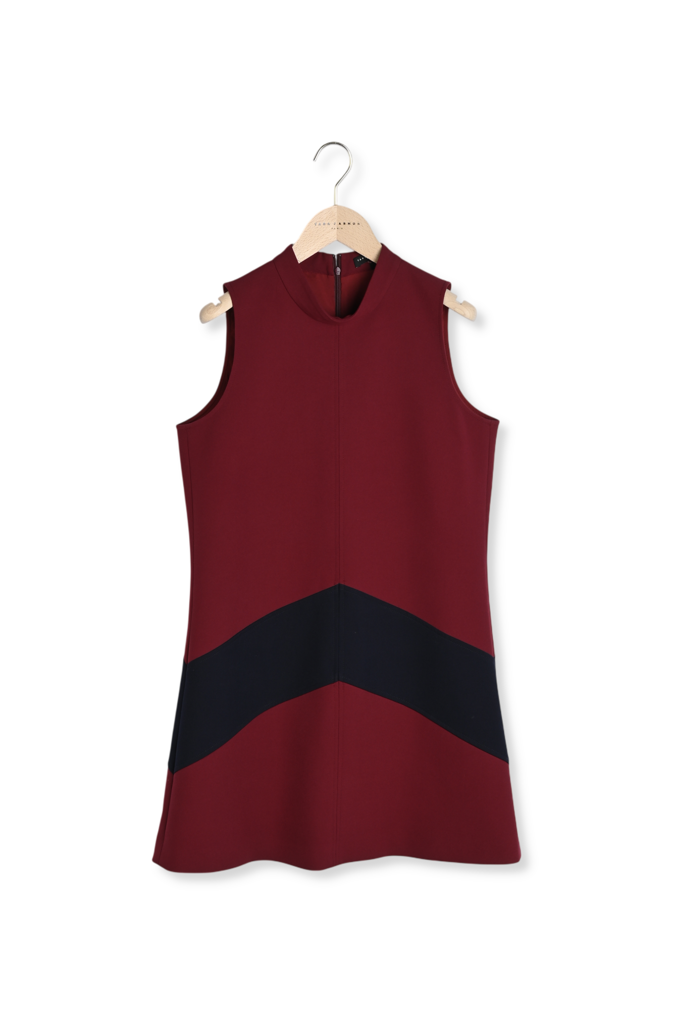 Robe bordeaux en toile double Respect Tara Jarmon seconde main photo 6