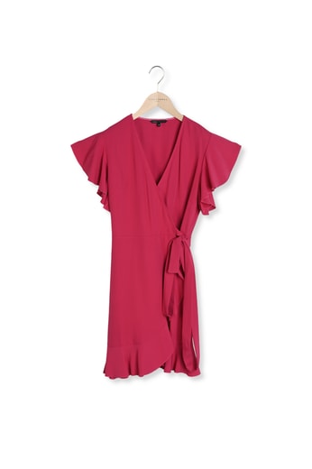 Robe rouge à volants Tara Jarmon seconde main photo 1