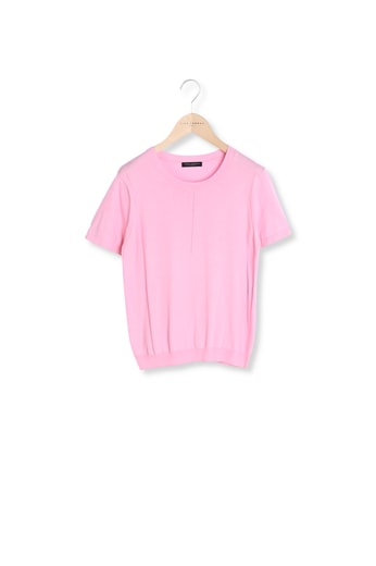 Pull Pistache rose pâle en coton extrafin Tara Jarmon seconde main photo 1