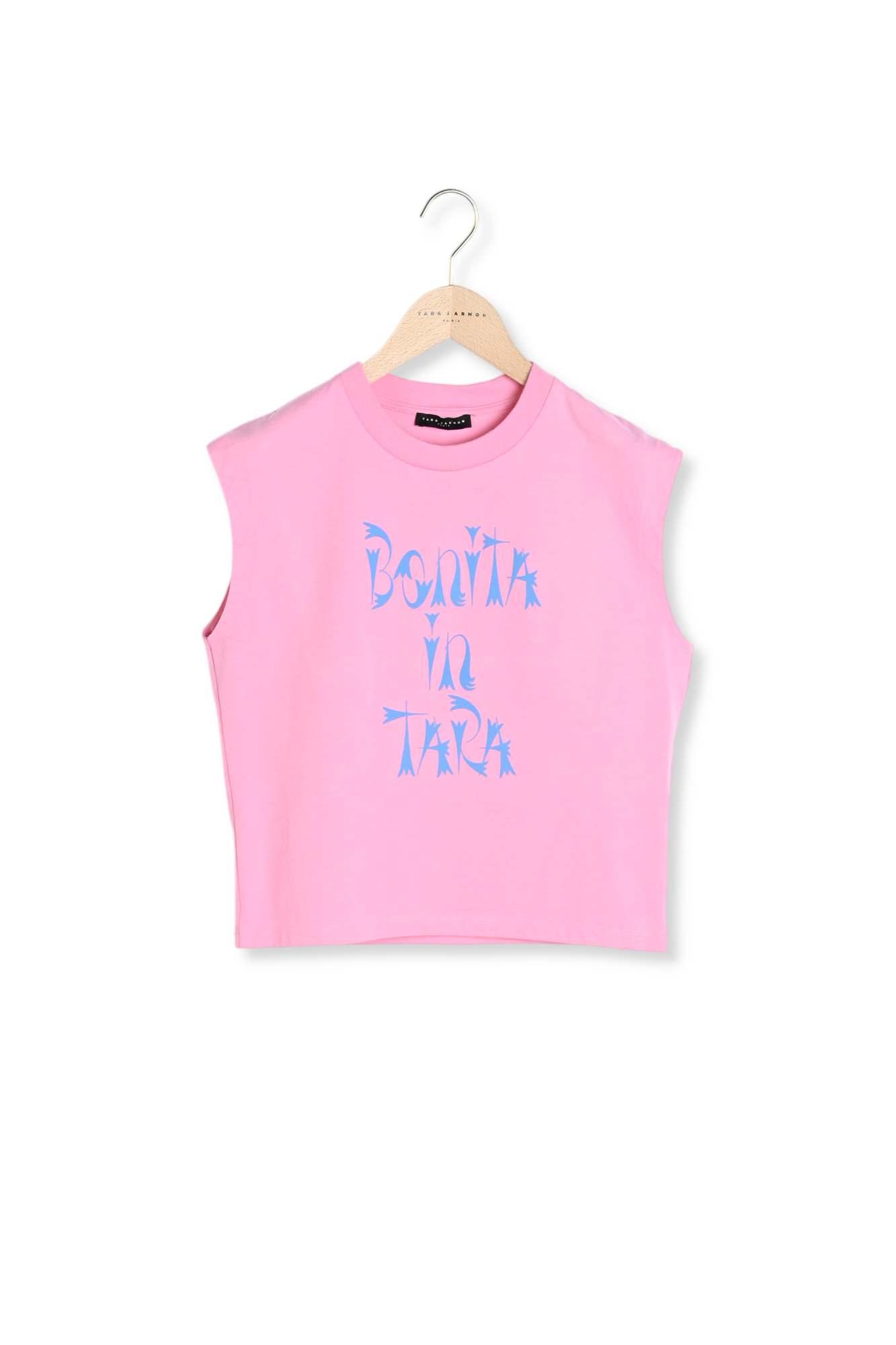 T-shirt Tenerife rose en coton Tara Jarmon seconde main photo 2