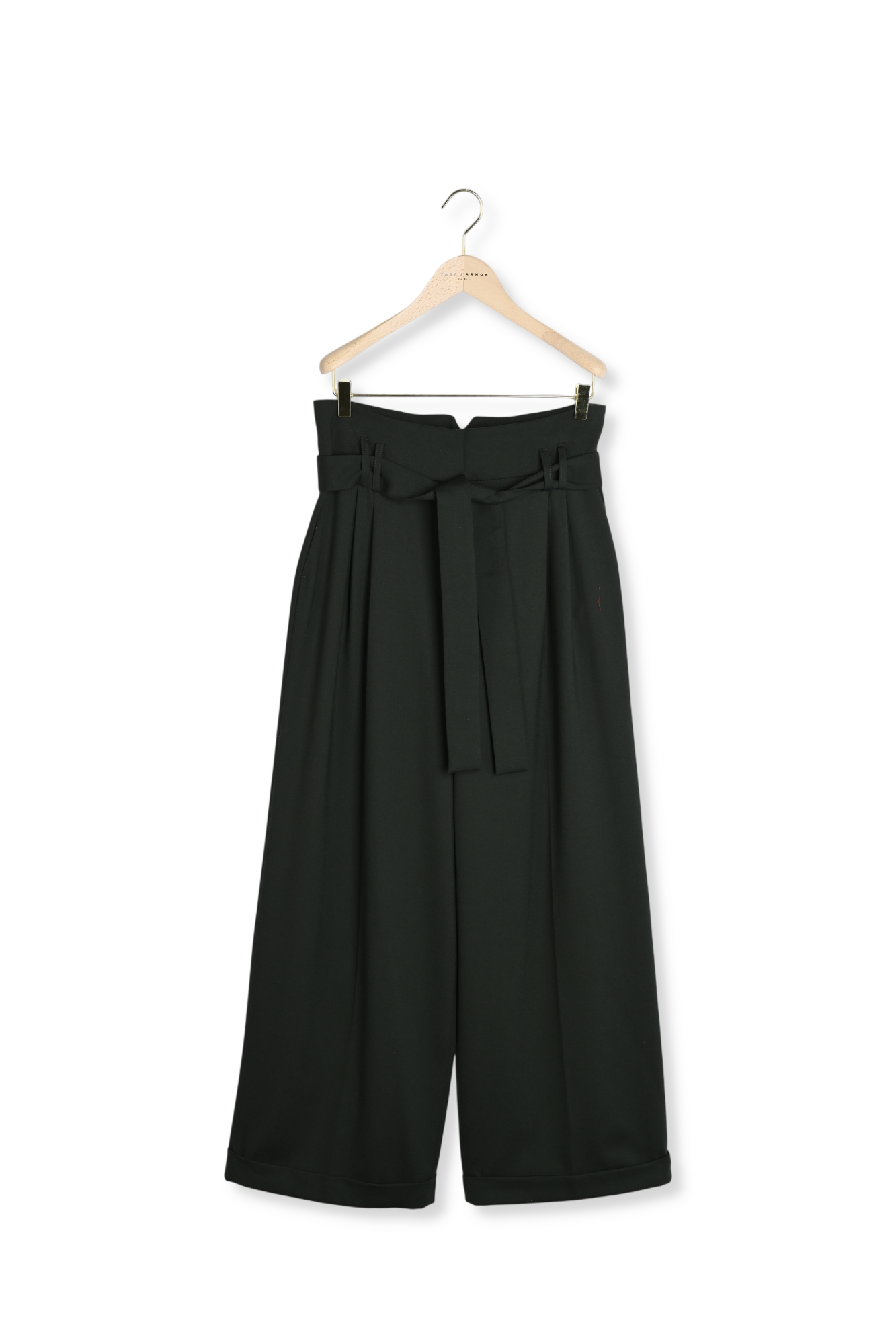 Pantalon Pia vert anglais en flanelle Tara Jarmon seconde main photo 6