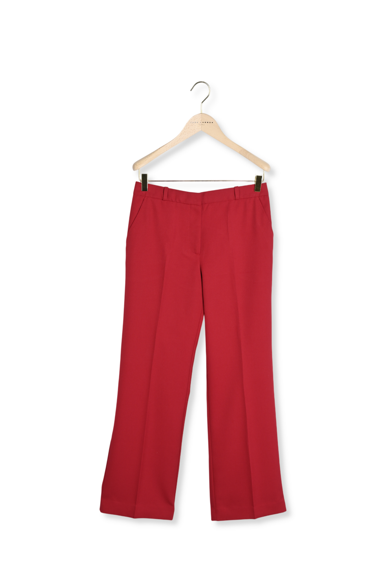 Pantalon Patti bordeaux en toile tailleur Tara Jarmon seconde main photo 8