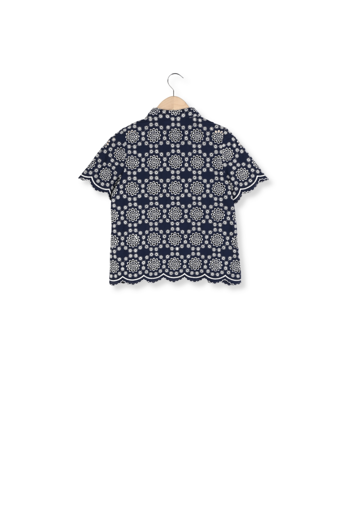 CODERA  -  Chemise manches courtes broderie anglaise contrastée Sud Express seconde main photo 7