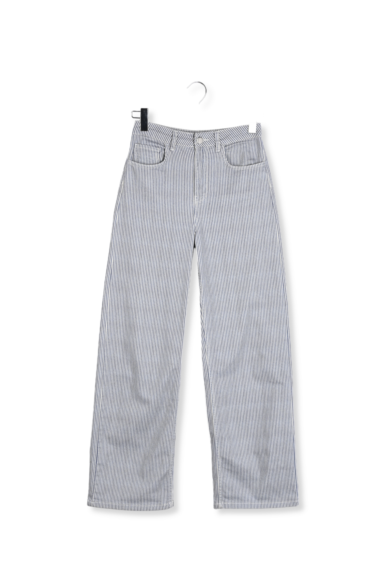 Photo produit PANELI  -  Pantalon droit et rayé à taille haute numéro 0
