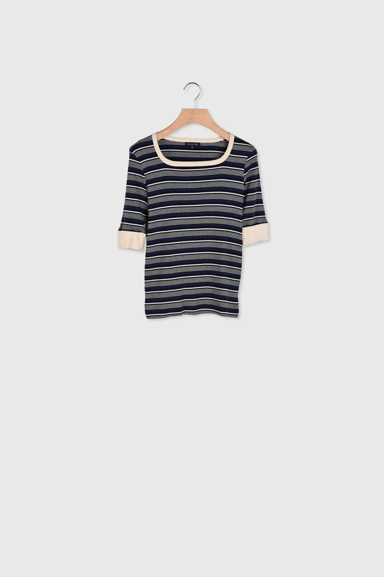 NAVY/ECRU