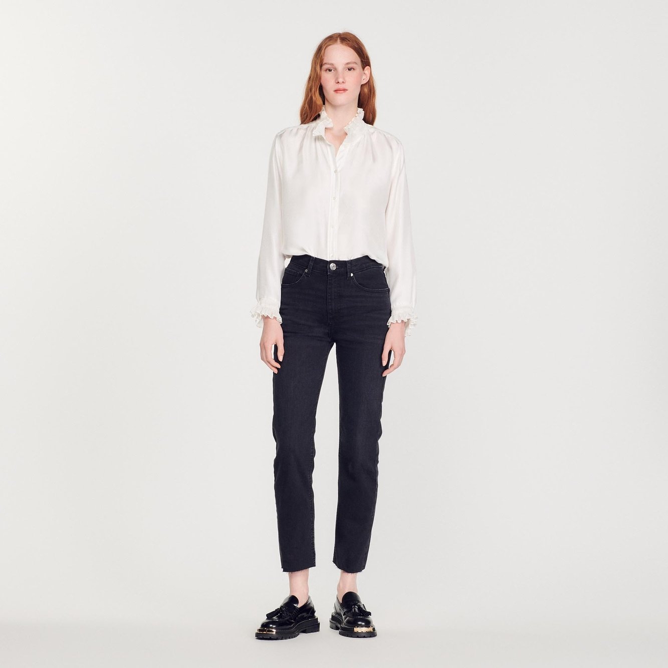 Straight-cut jeans with raw edges Sandro second-hand photo 3